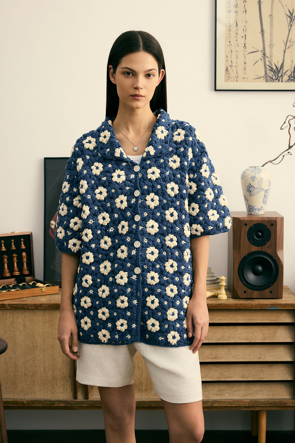 Hand Crocheted Flower Shirt