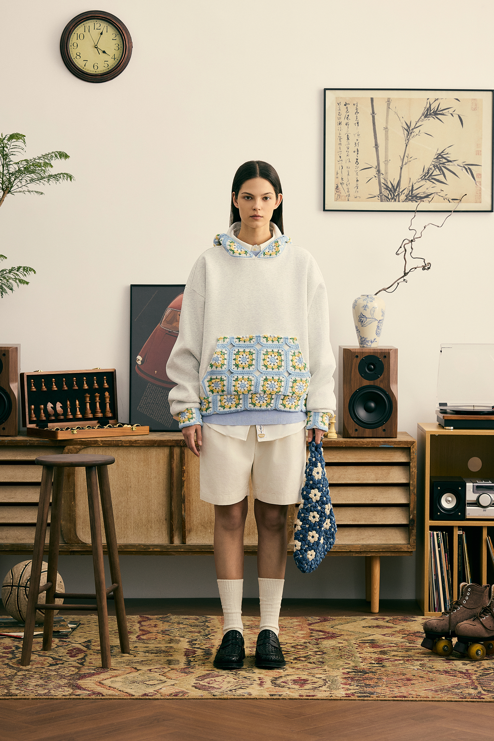 Hand Crocheted Square Hoodie