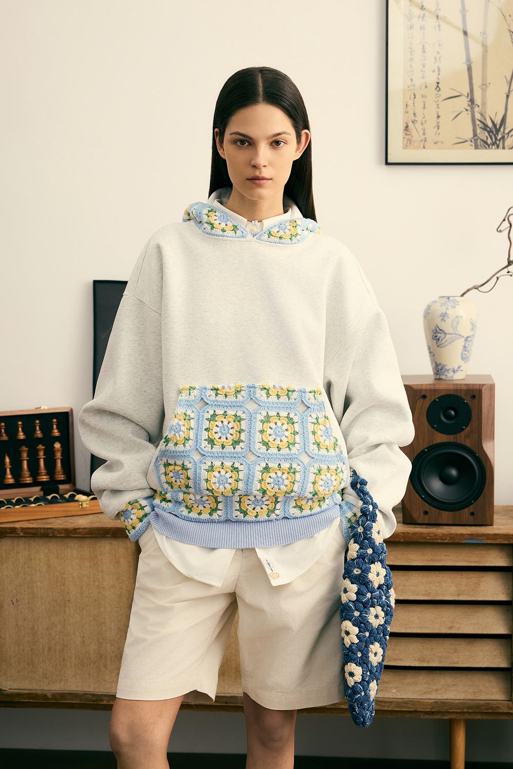 Hand Crocheted Square Hoodie