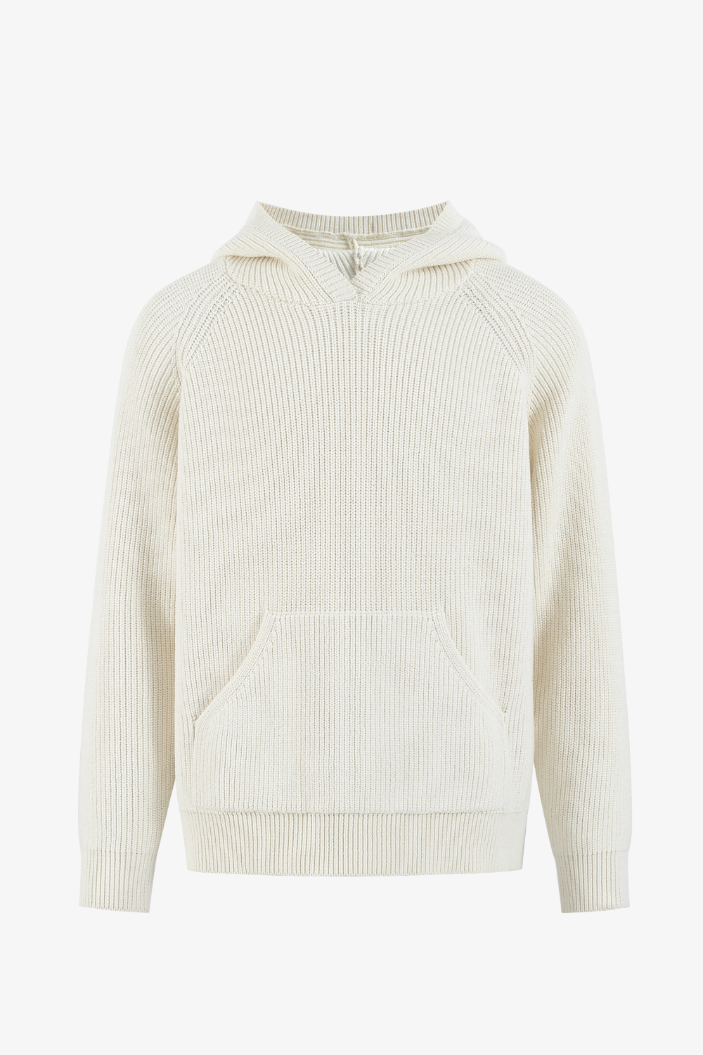 Ivory Wool Knit Hoodie