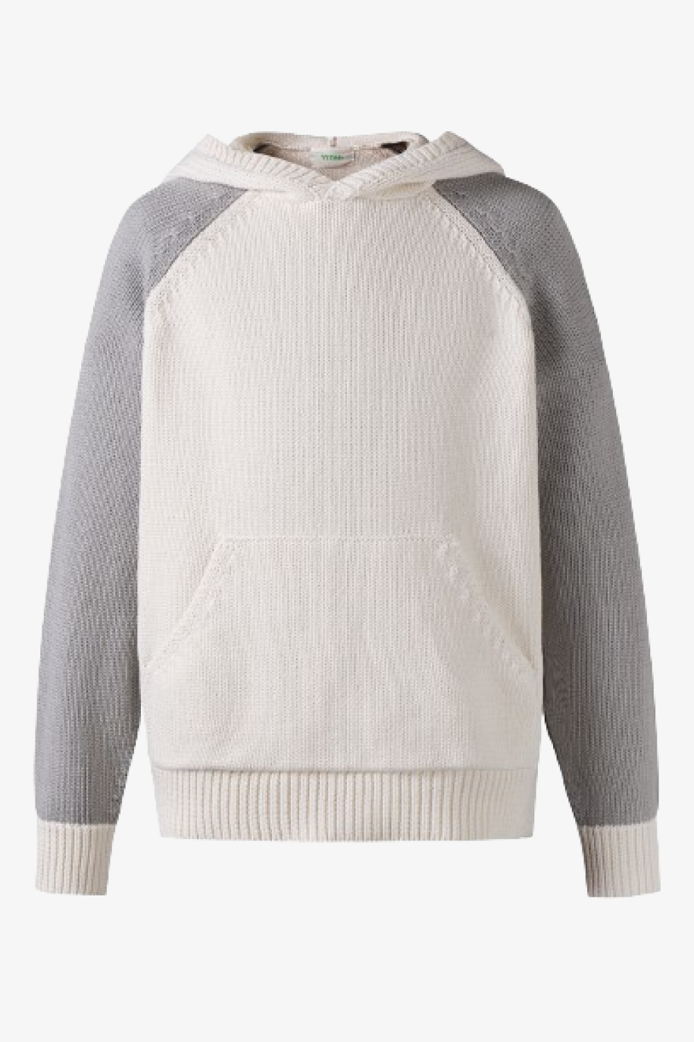 Grey & Cream Knit Hoodie