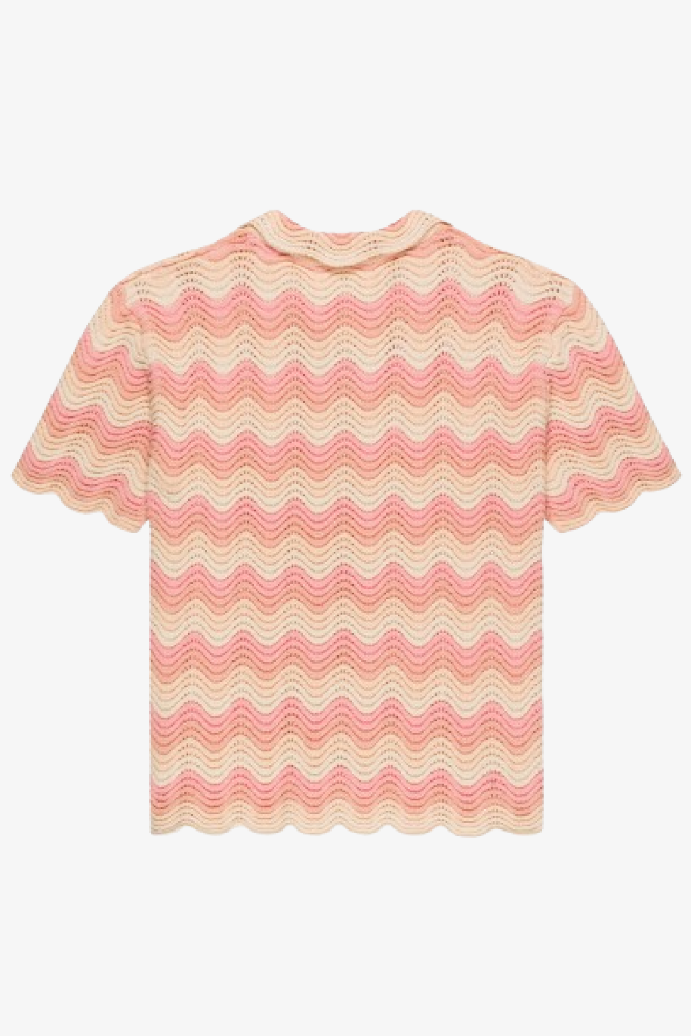 Peach Gradient Shale Stitch Button-Up