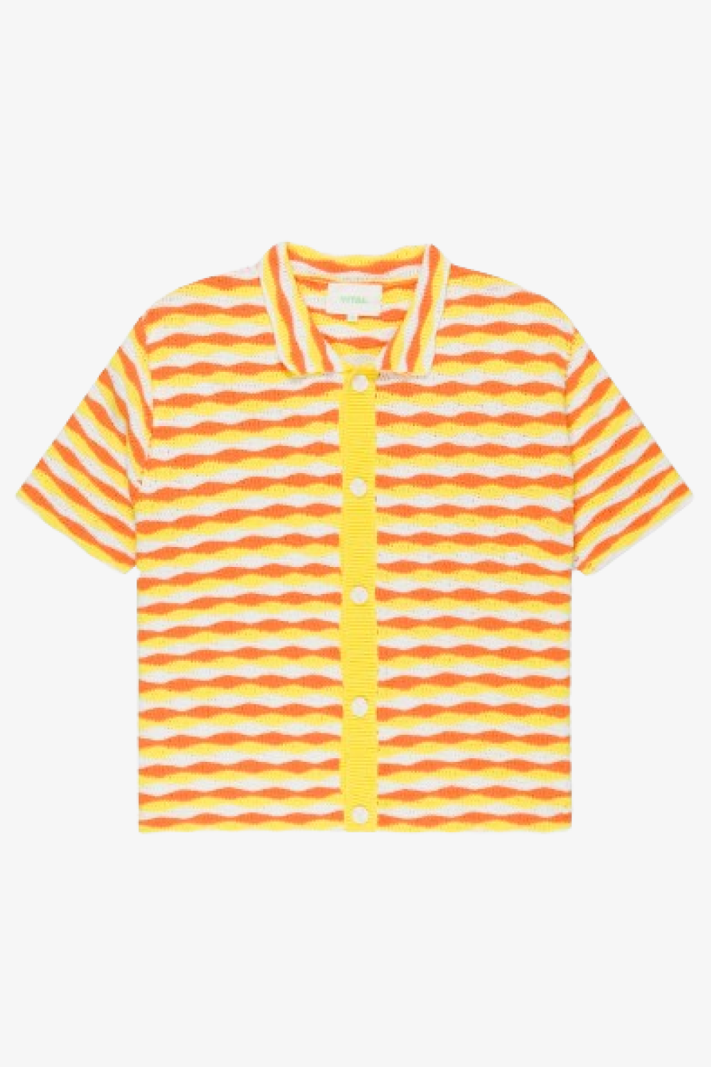 Orange Knit Button-Up