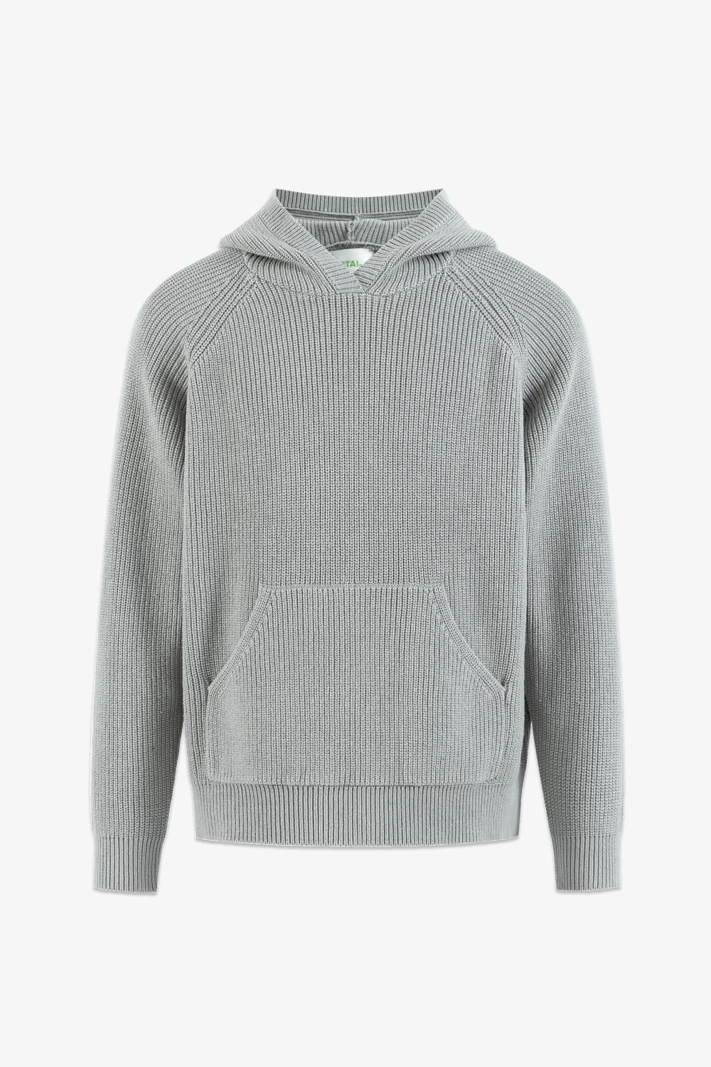 Grey Wool Knit Hoodie