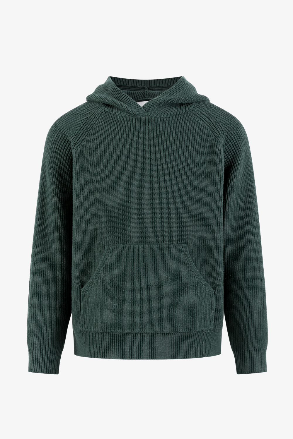 Forest Green Wool Knit Hoodie