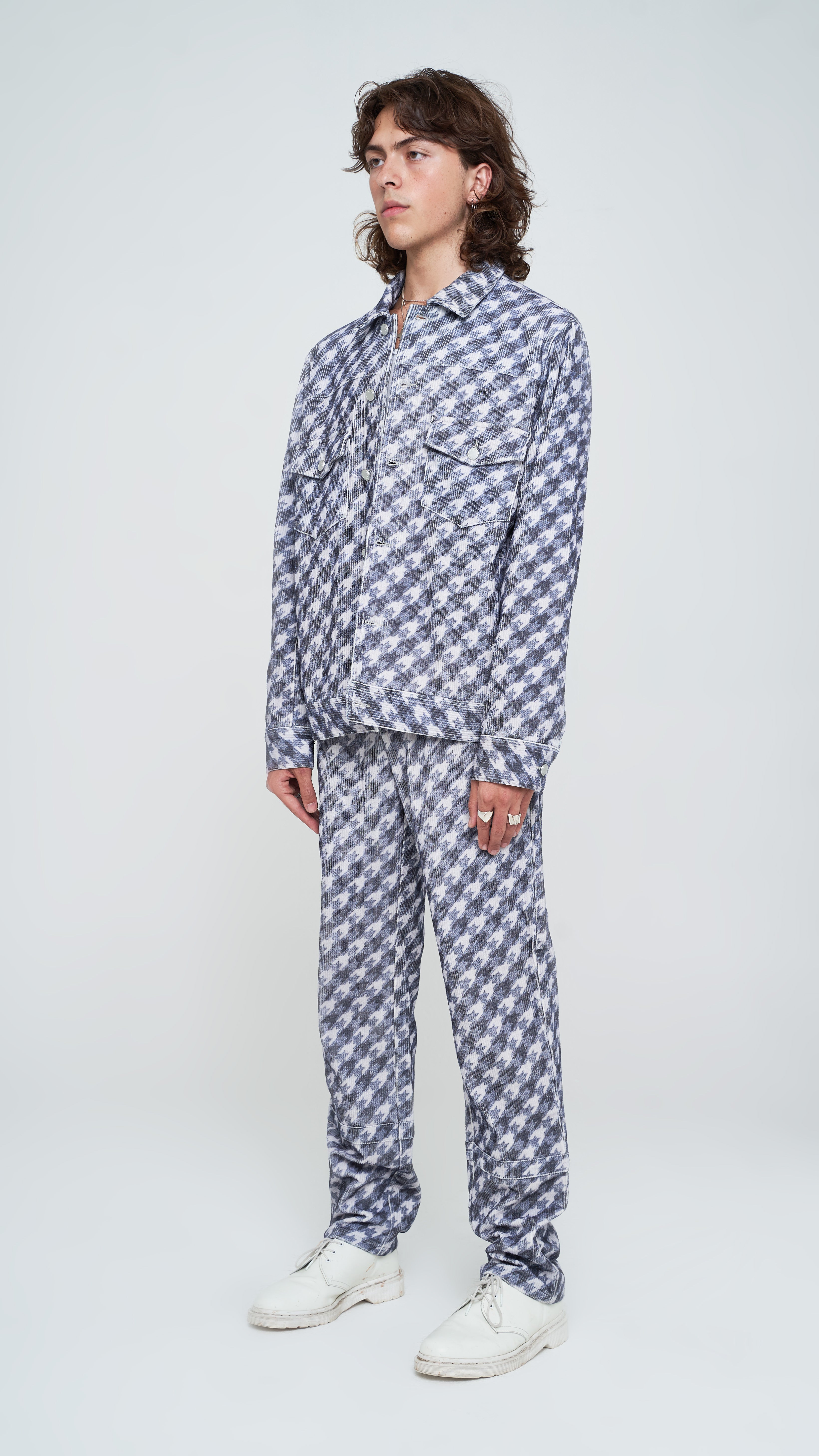 Trompe L'oeil Corduroy Houndstooth Jacket