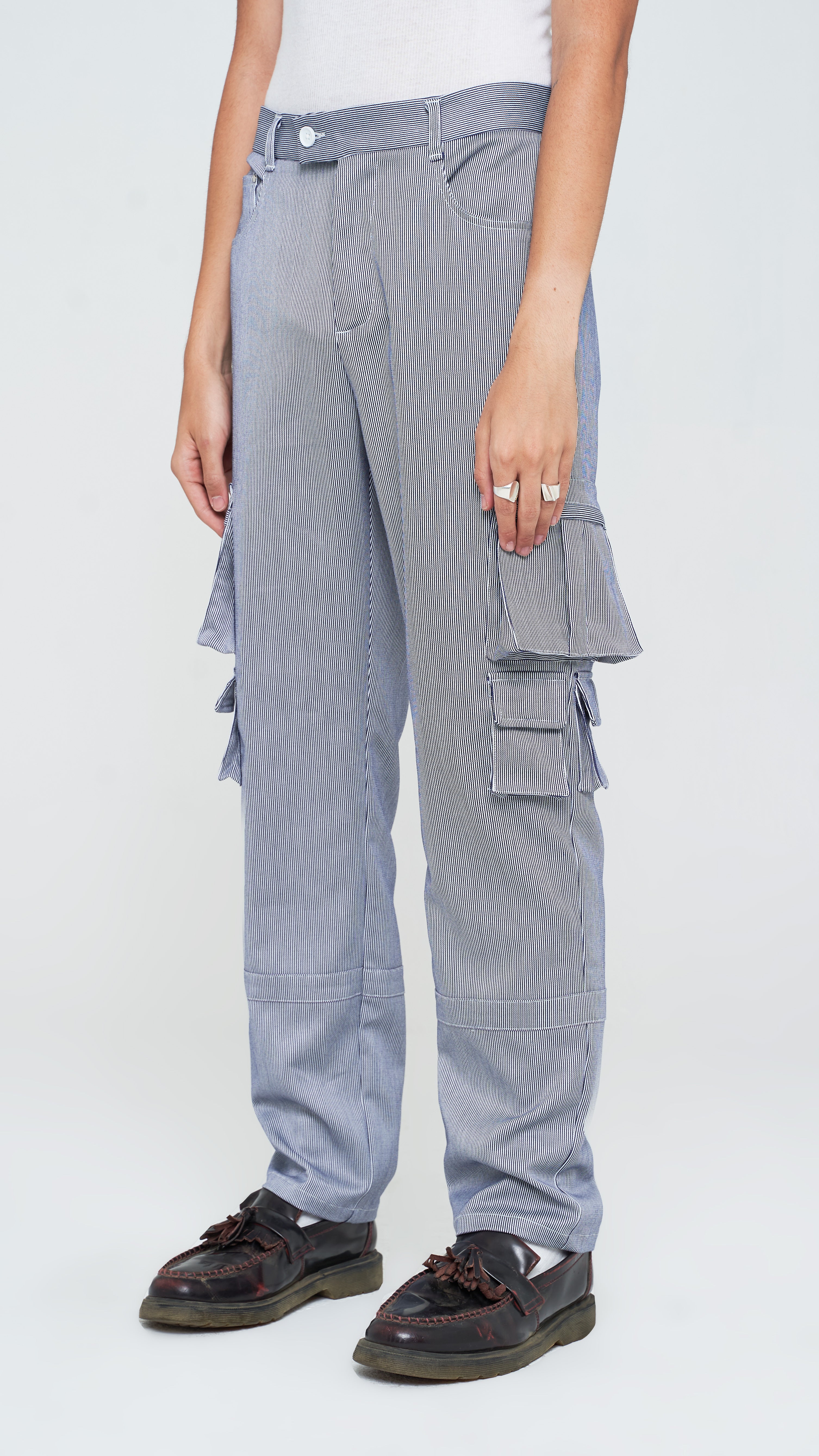 Striped Utility Cargo Tech Pants