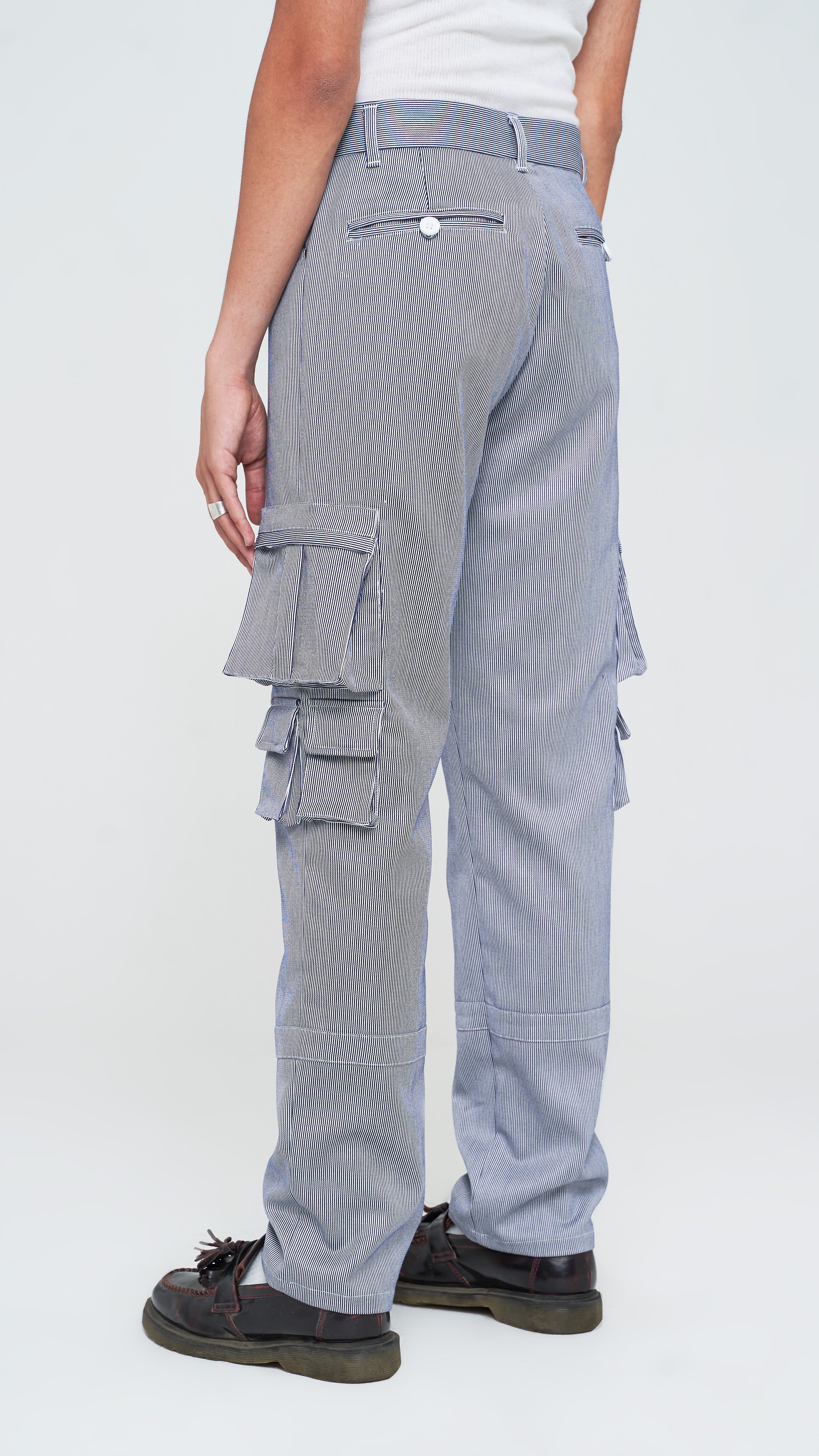 Striped Utility Cargo Tech Pants