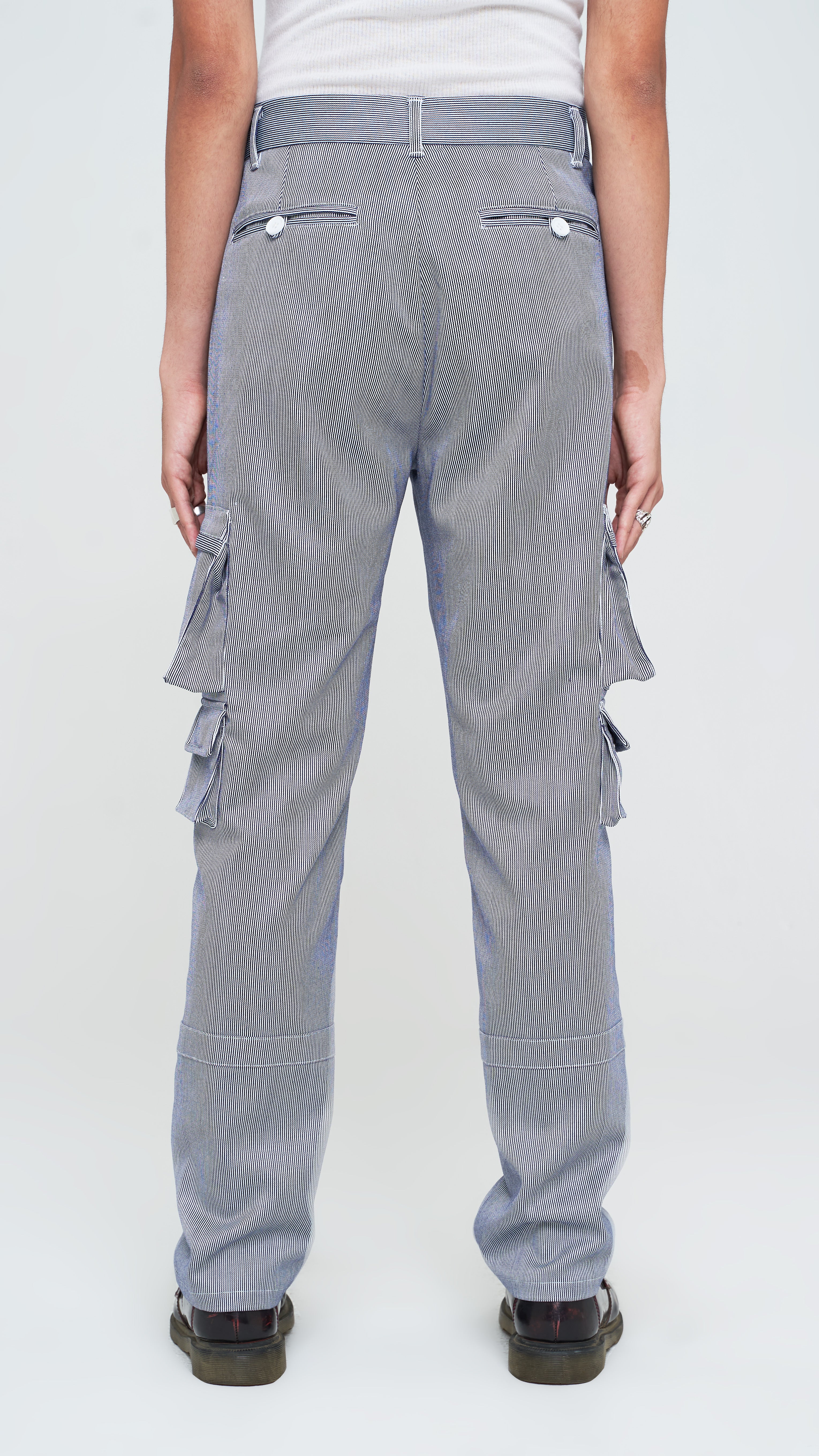 Striped Utility Cargo Tech Pants
