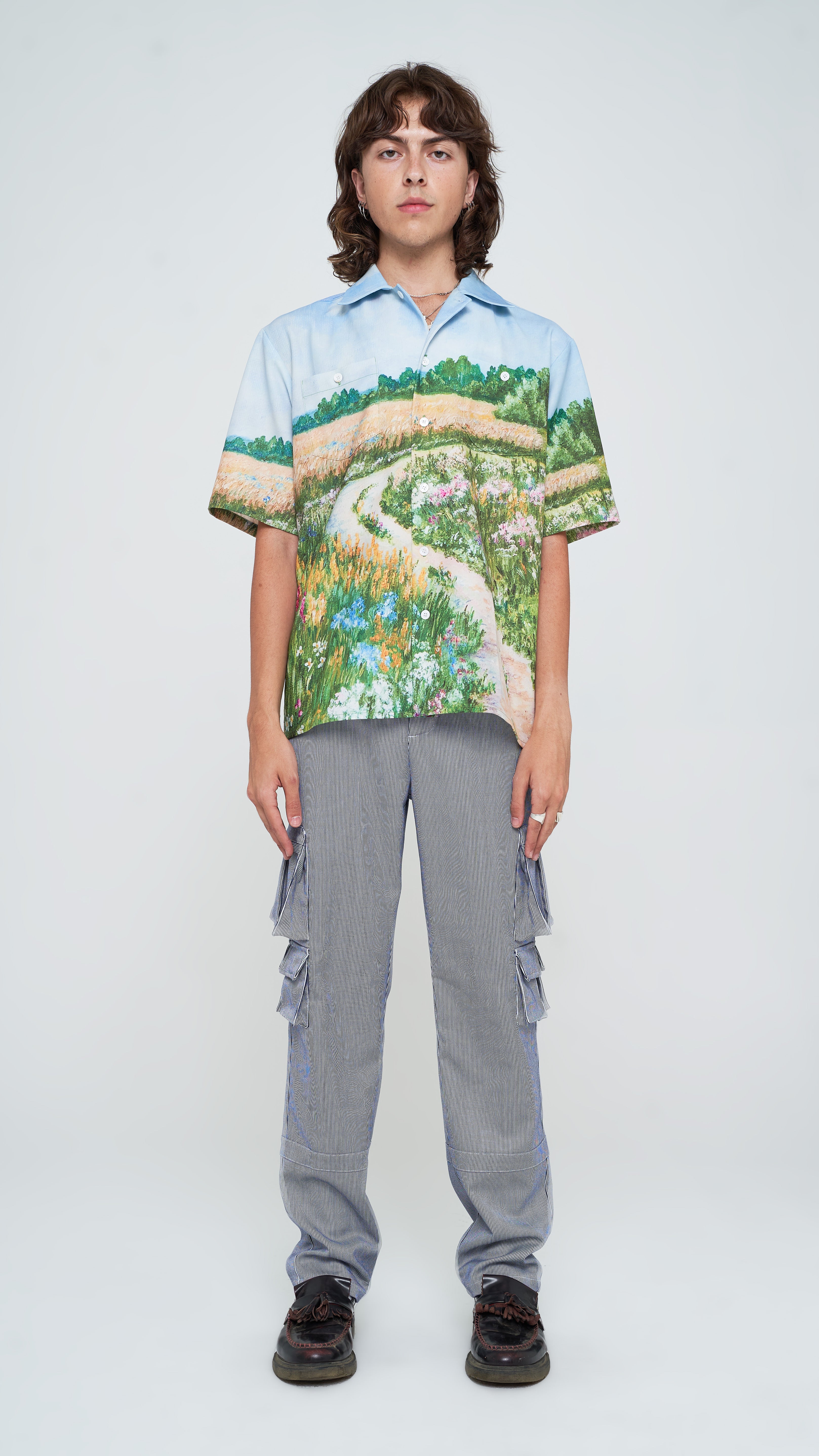 Striped Utility Cargo Tech Pants
