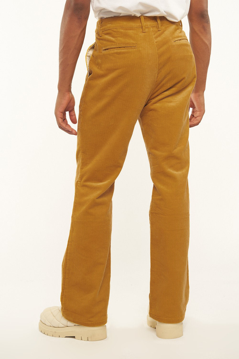 Saffron Yellow Corduroy Flared Trousers