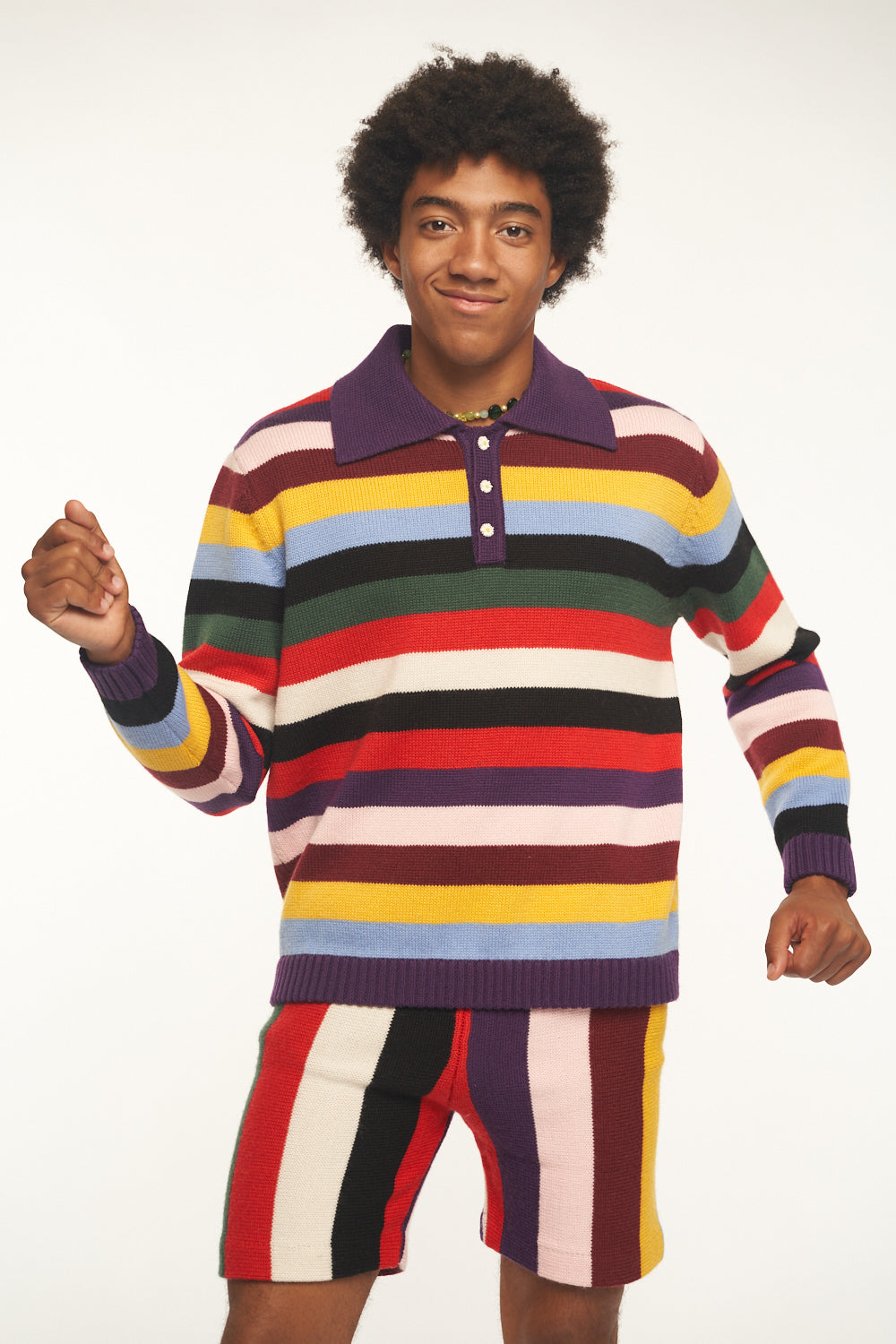 Flashing Lights Knit Rugby Shirt