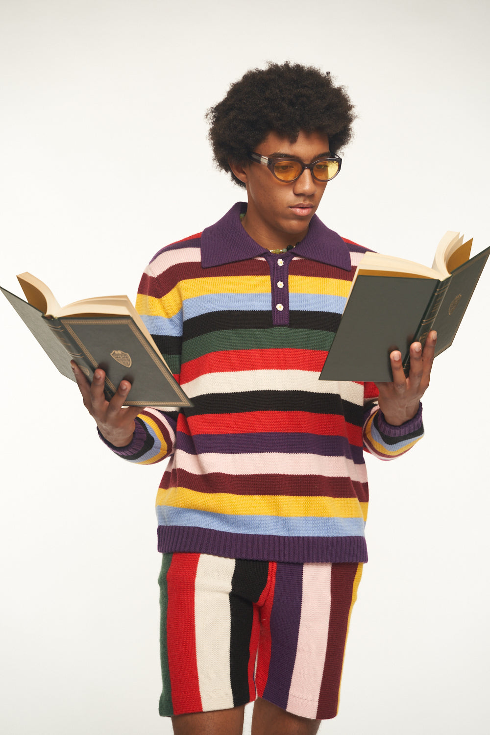 Flashing Lights Knit Rugby Shirt