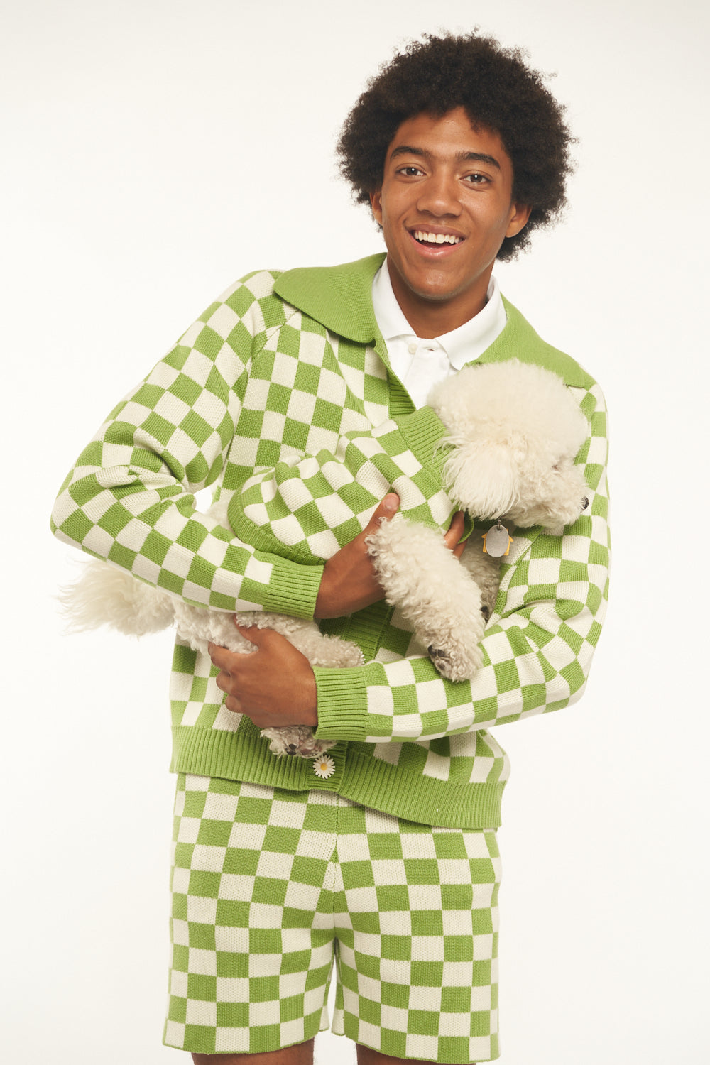 Green Ash Checkered Doggy Jumper