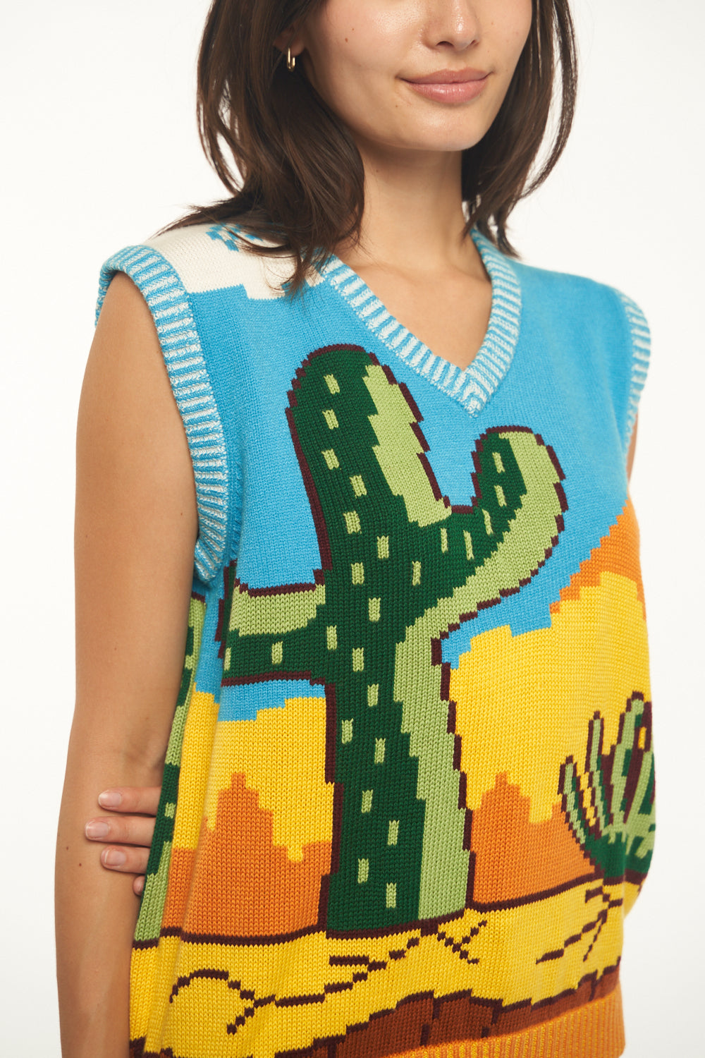 Out West! 8 Bit Knit Vest