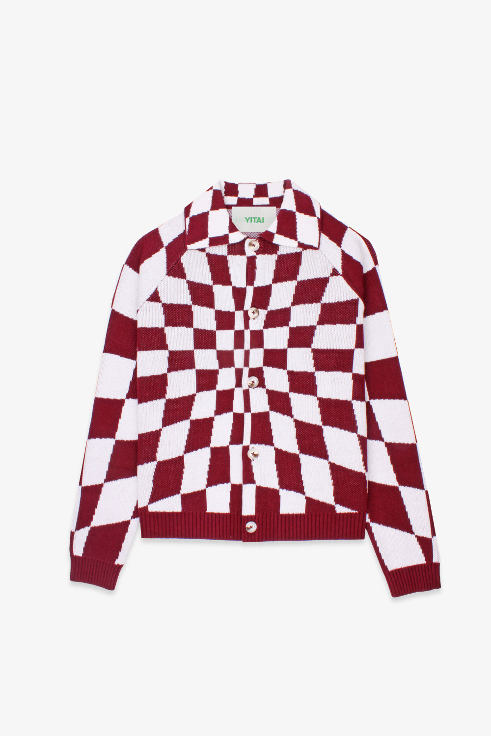 Distorted Checkered Cardigan