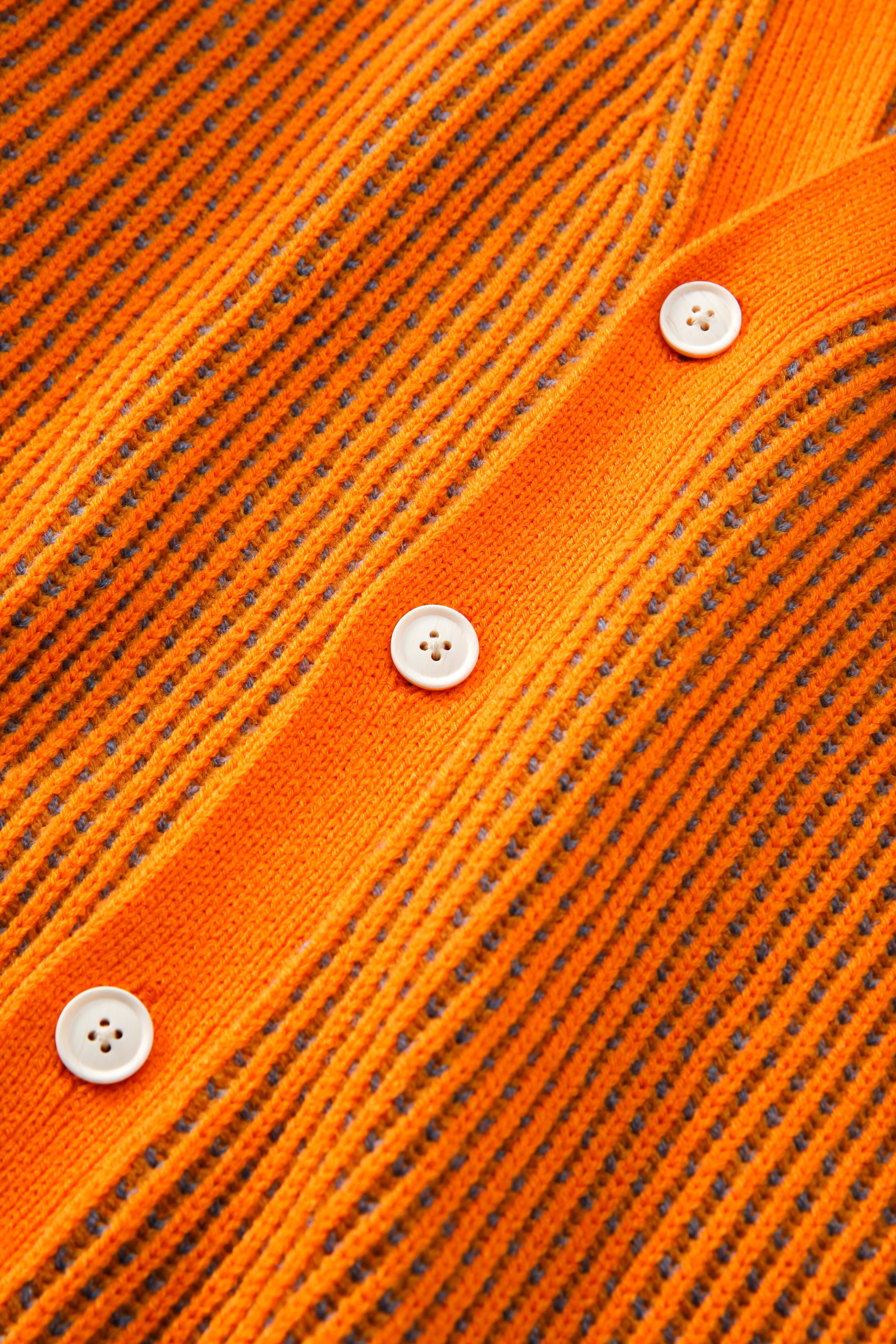 Citrus Mélange Waffle Cardigan