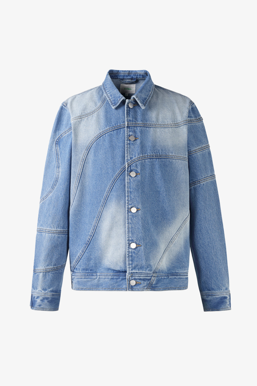 Denim Patchwork Wavy Jacket