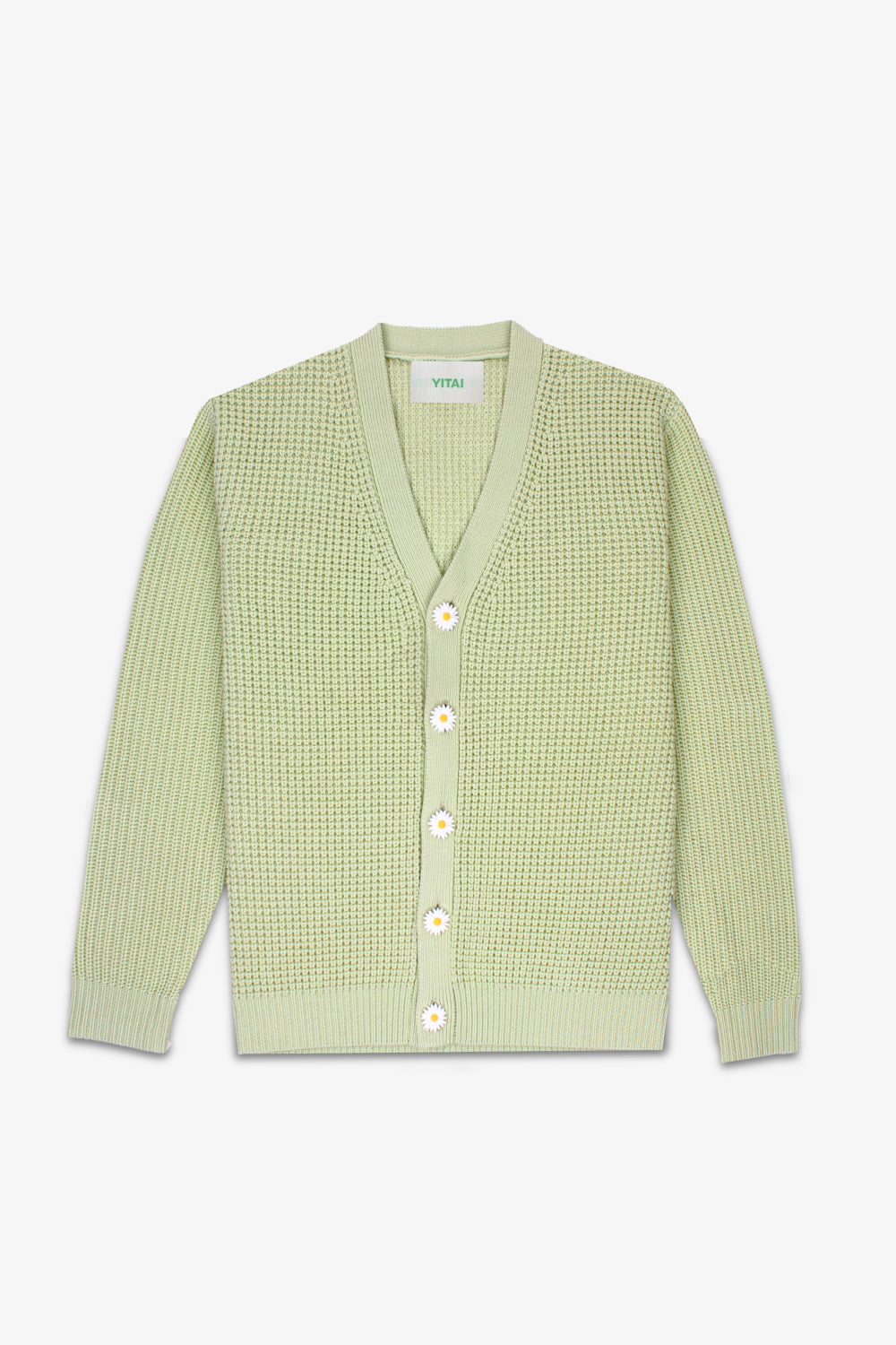 Patina Green Waffle Cardigan
