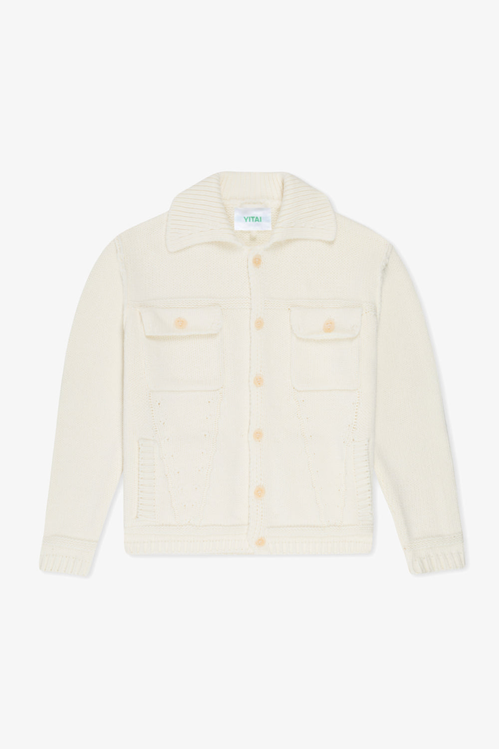 Cream Knit Trucker Jacket