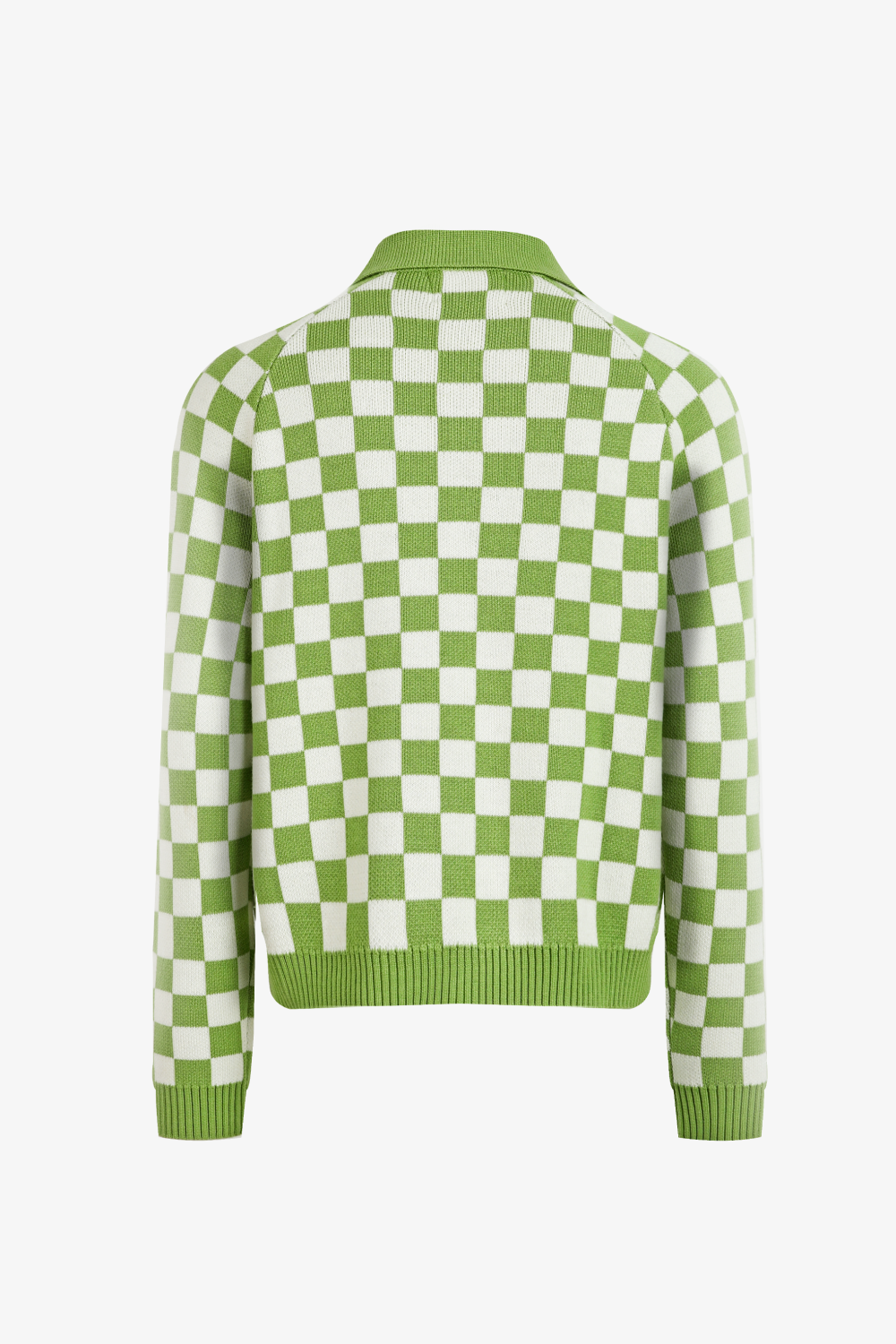 Green Ash Checkered Knit Cardigan