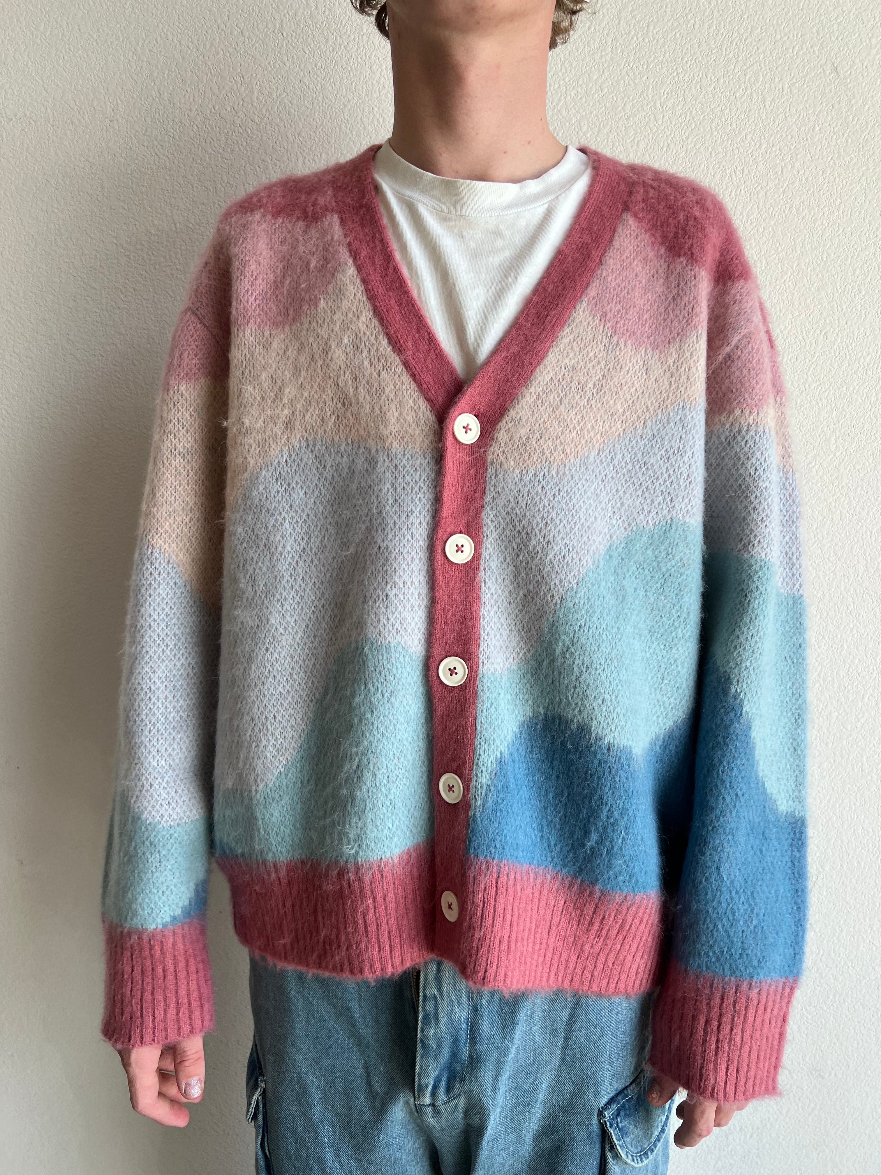 Pastel Wave Mohair Cardigan