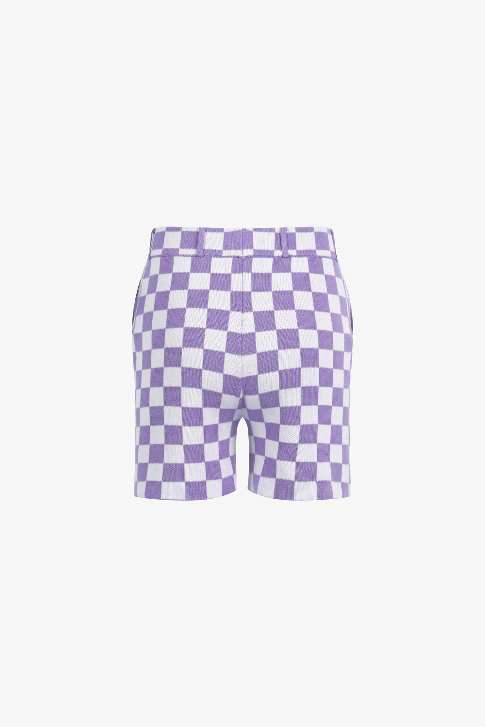 Lavender Checkered Knit Shorts