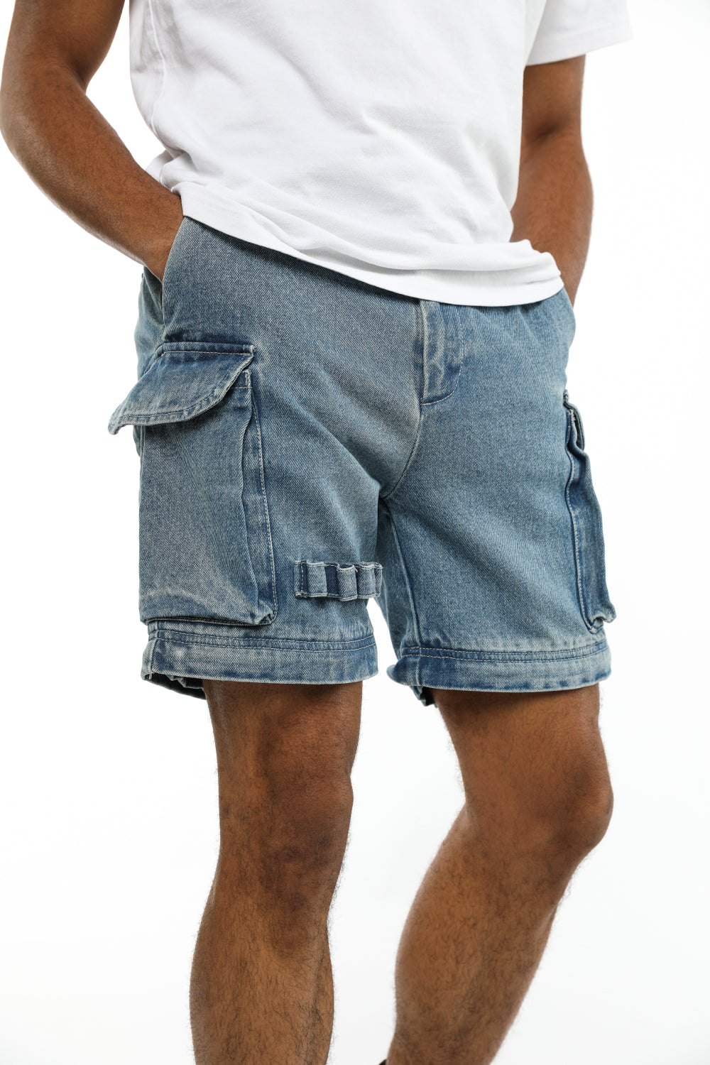 Convertible Cargo Denim Pants