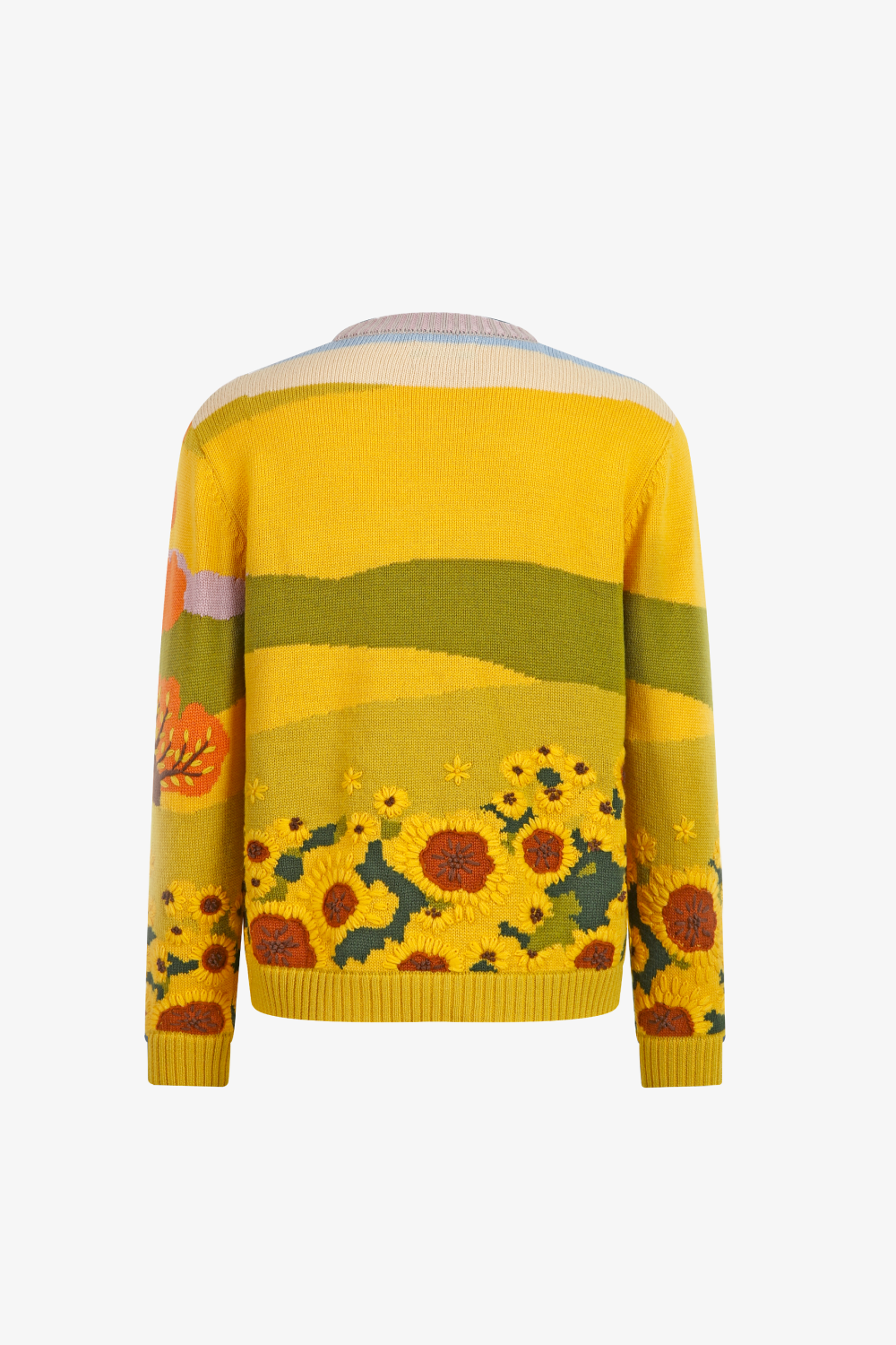 Sunflower Field Hand Embroidery Sweater