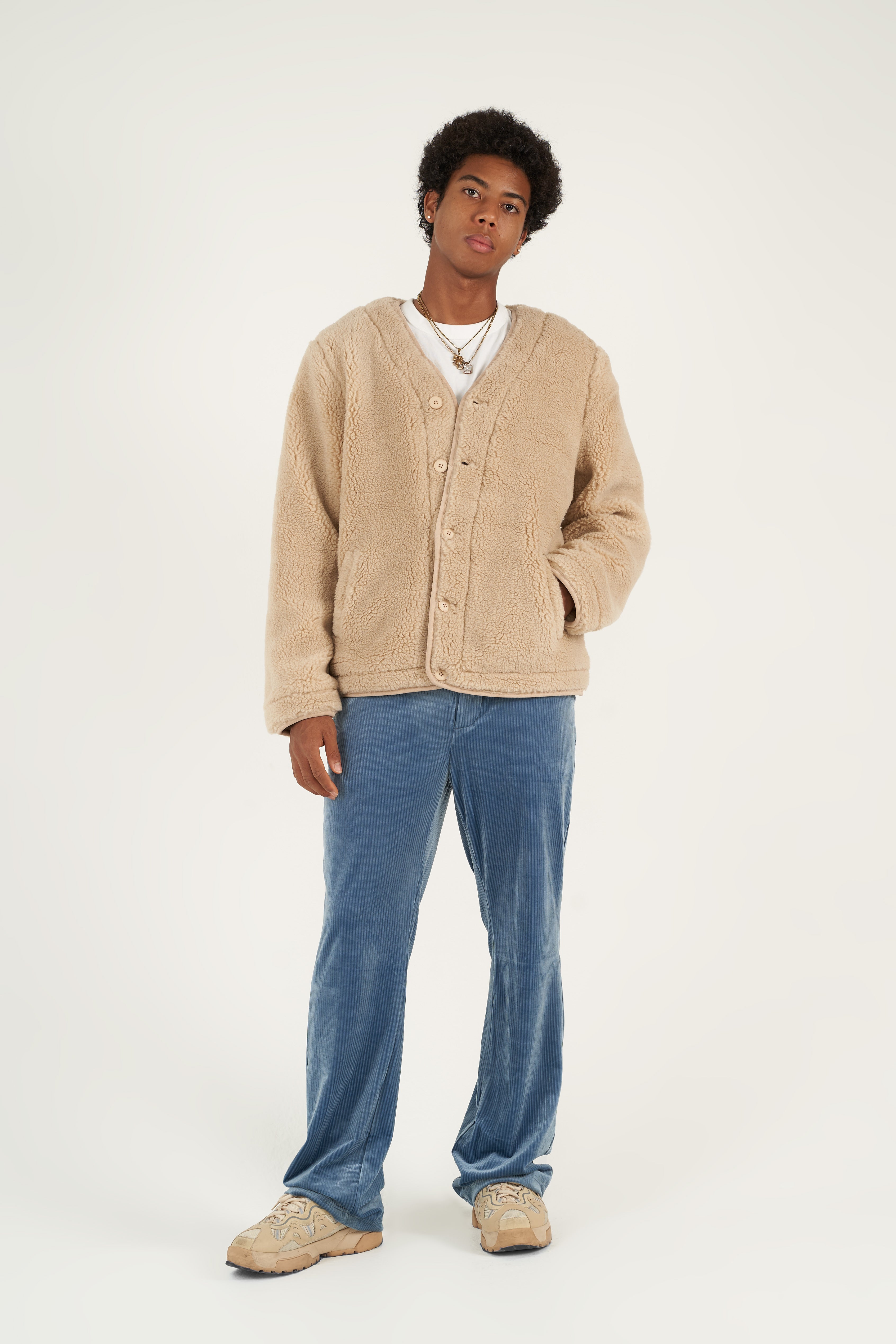 Tonal Sherpa Fleece Cardigan