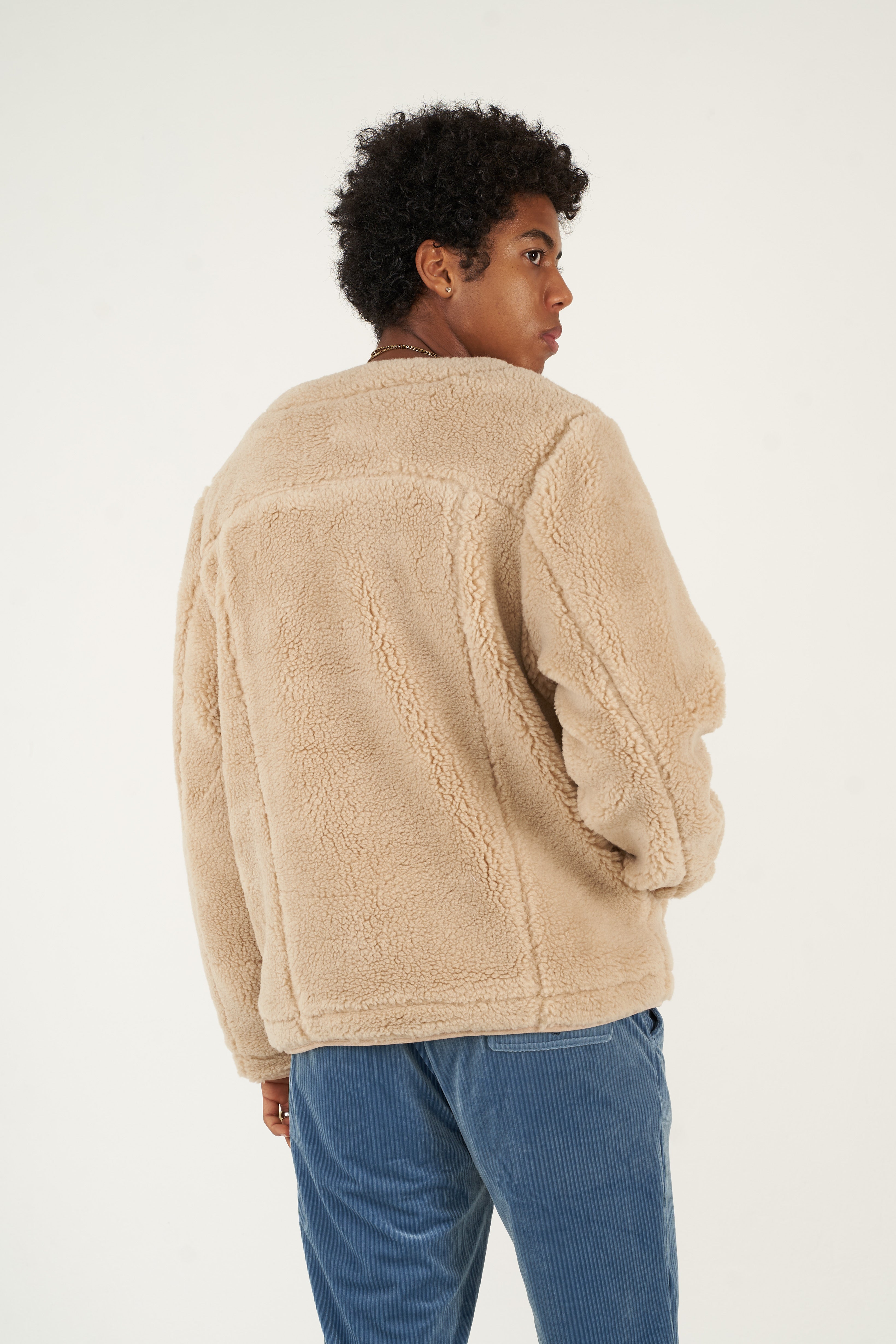 Tonal Sherpa Fleece Cardigan