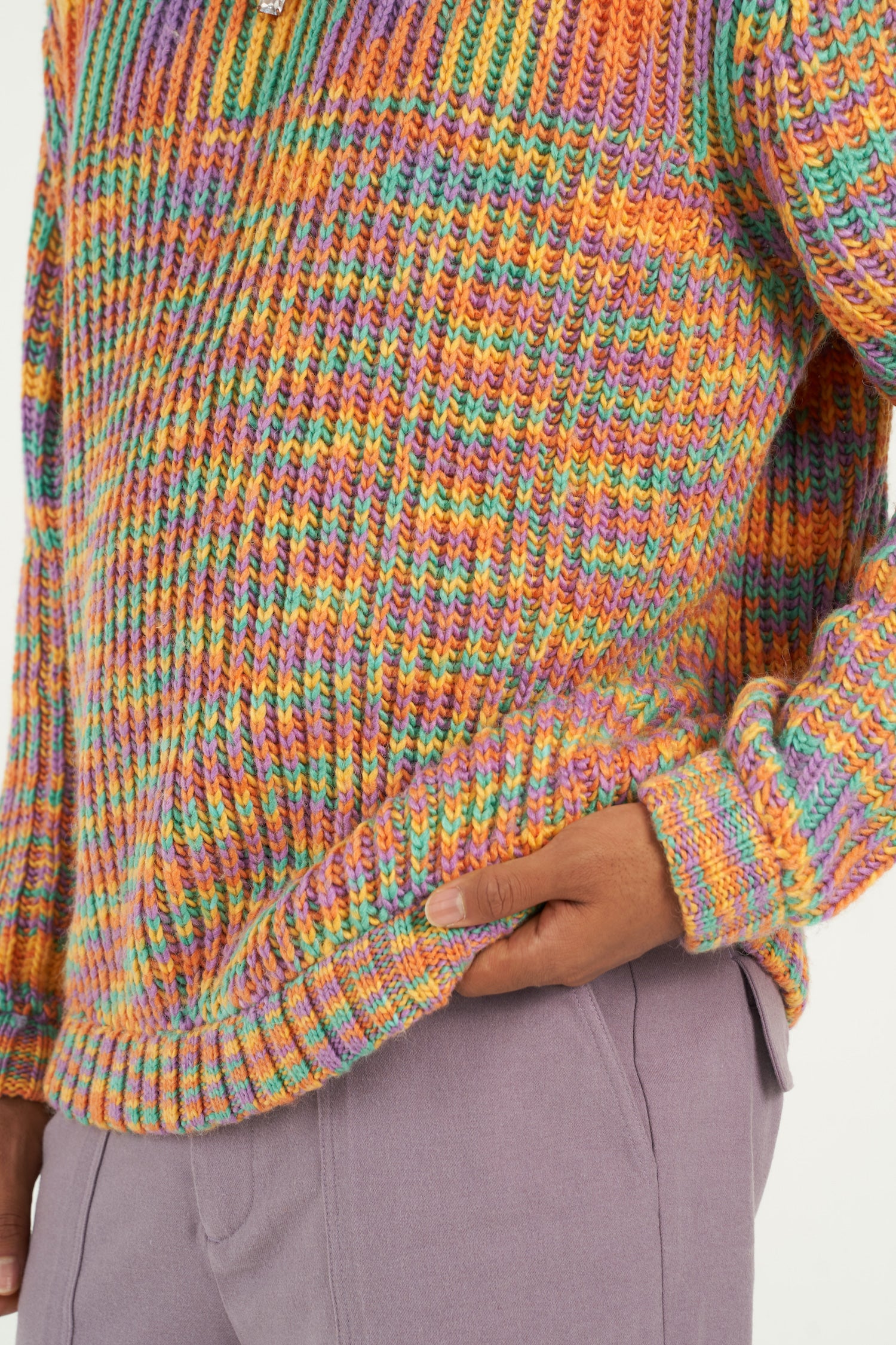 Multicolor Melange Knitted Crewneck