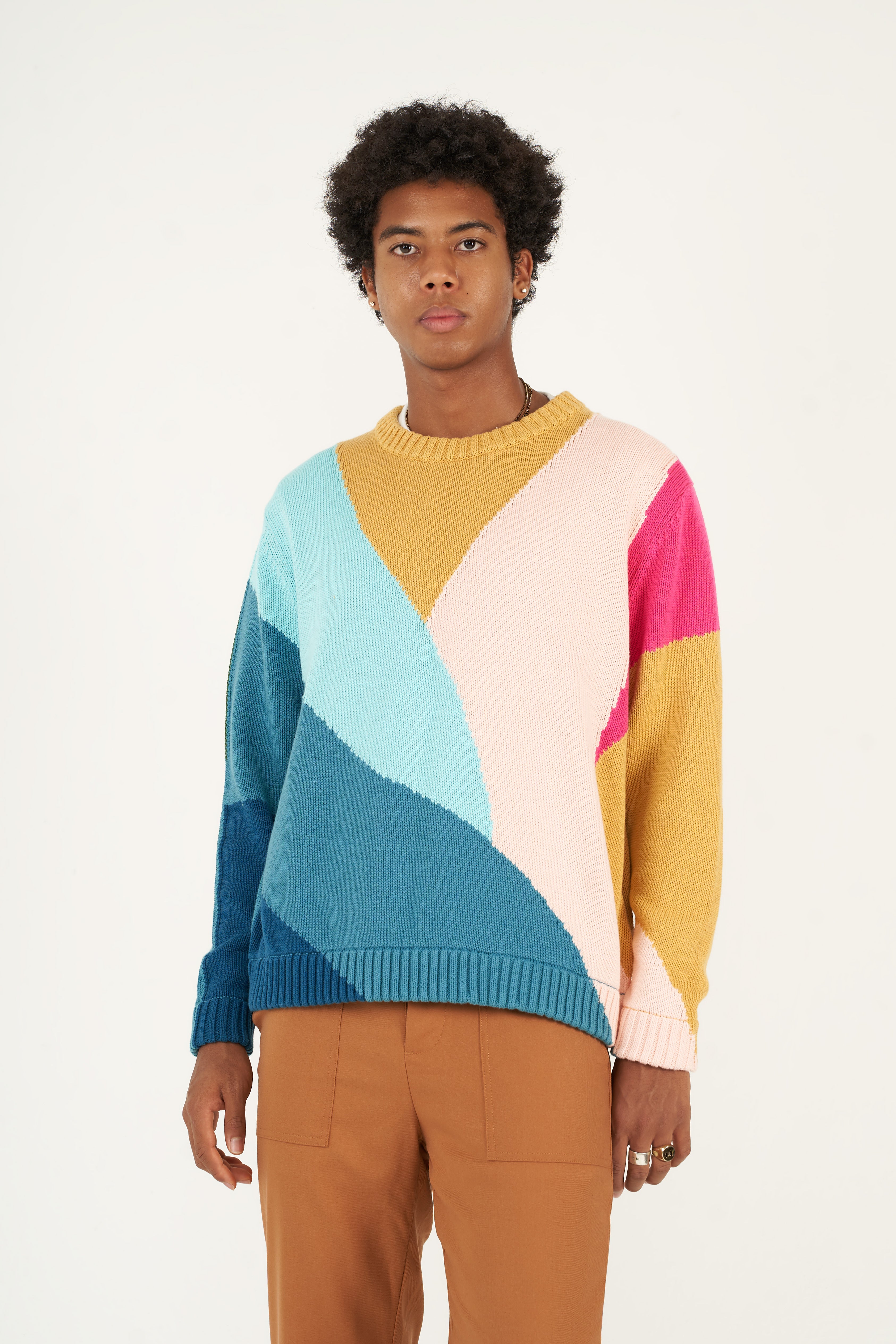 Layered Terrain Knitted Crewneck