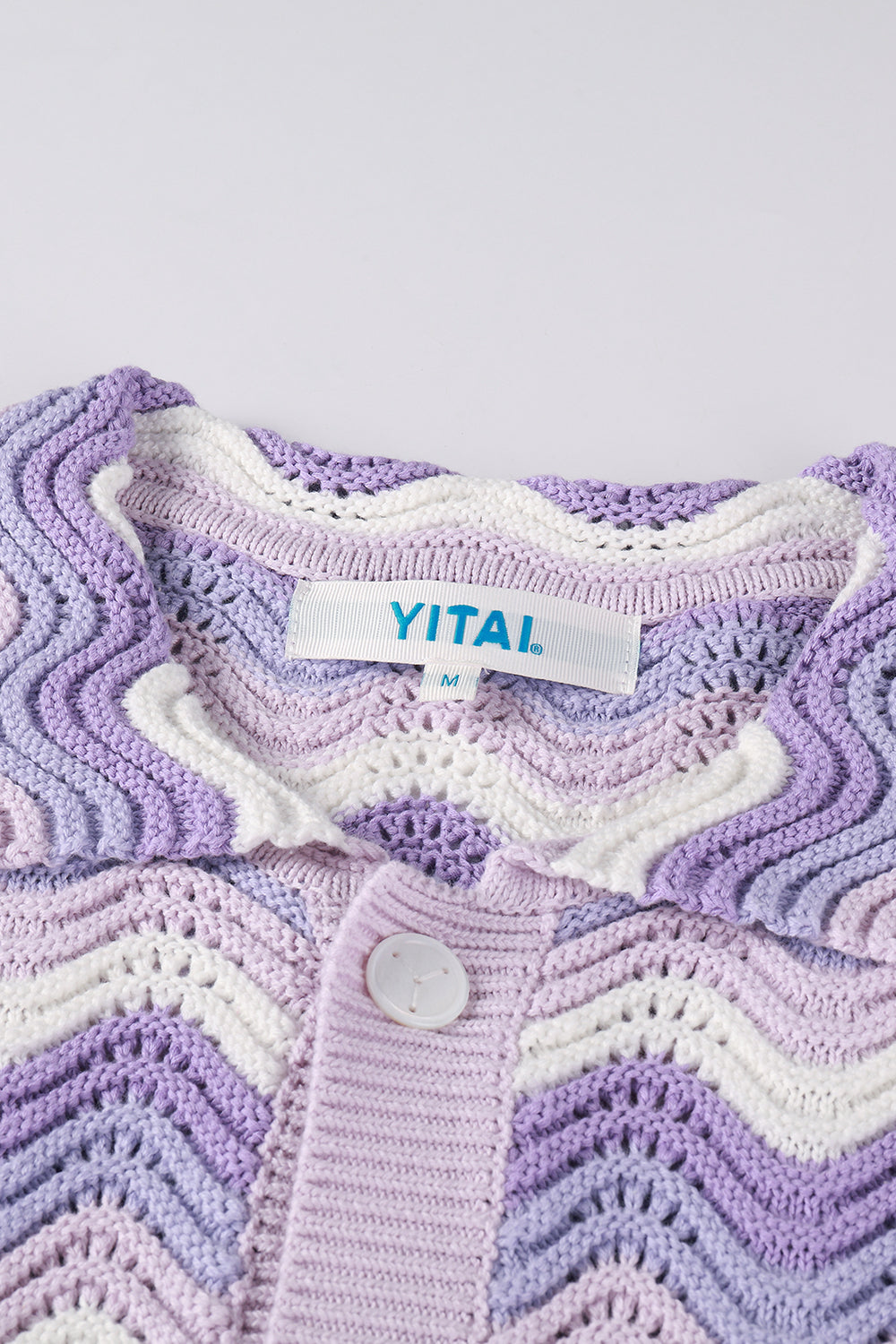Lavender Shale Stitch Button-Up