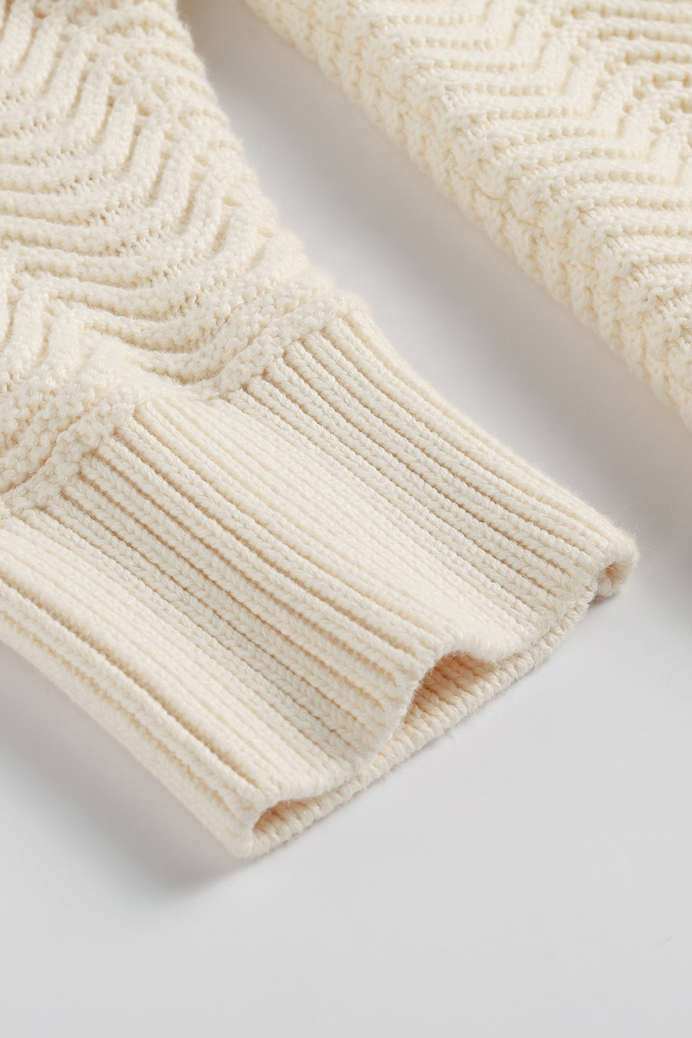 Cream Shale Stitch Sweater