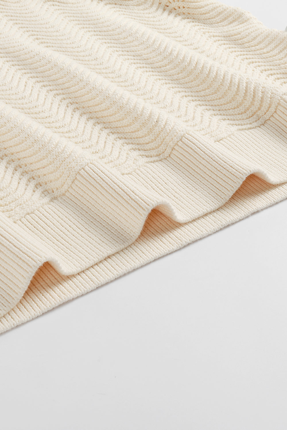 Cream Shale Stitch Sweater