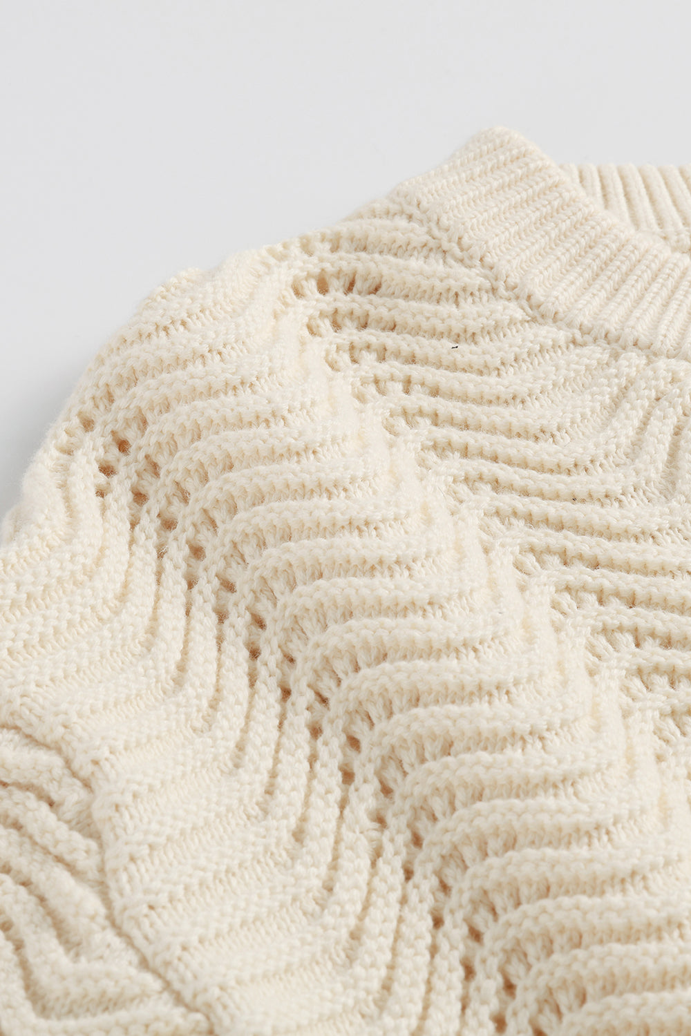 Cream Shale Stitch Sweater