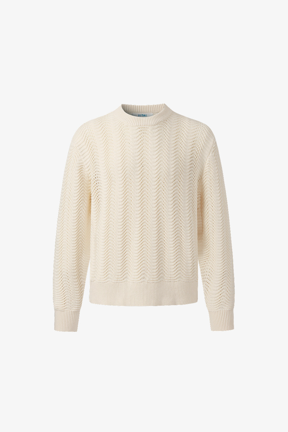 Cream Shale Stitch Sweater