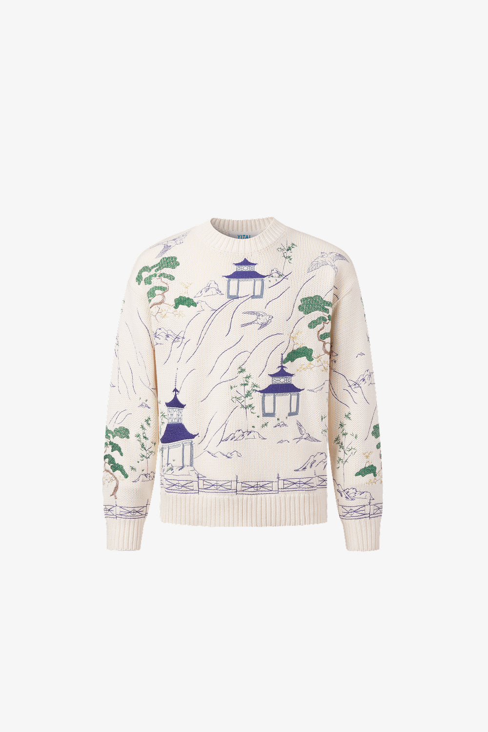 Porcelain Garden Embroidery Sweater