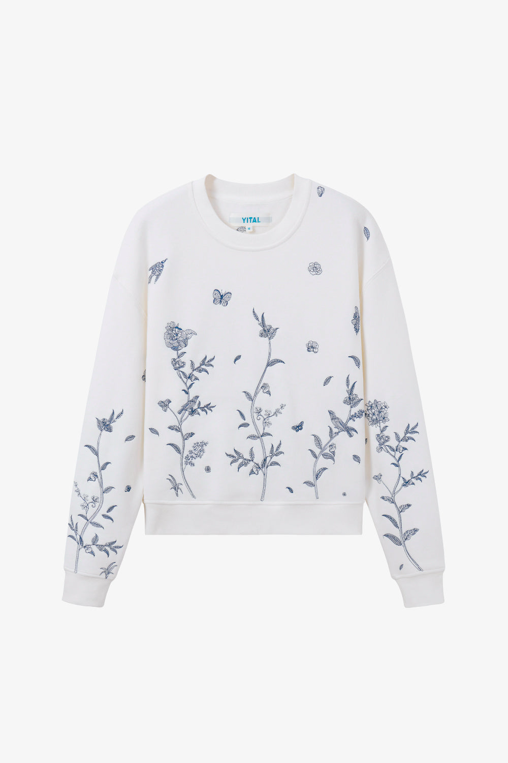 Fine China Embroidery Crewneck