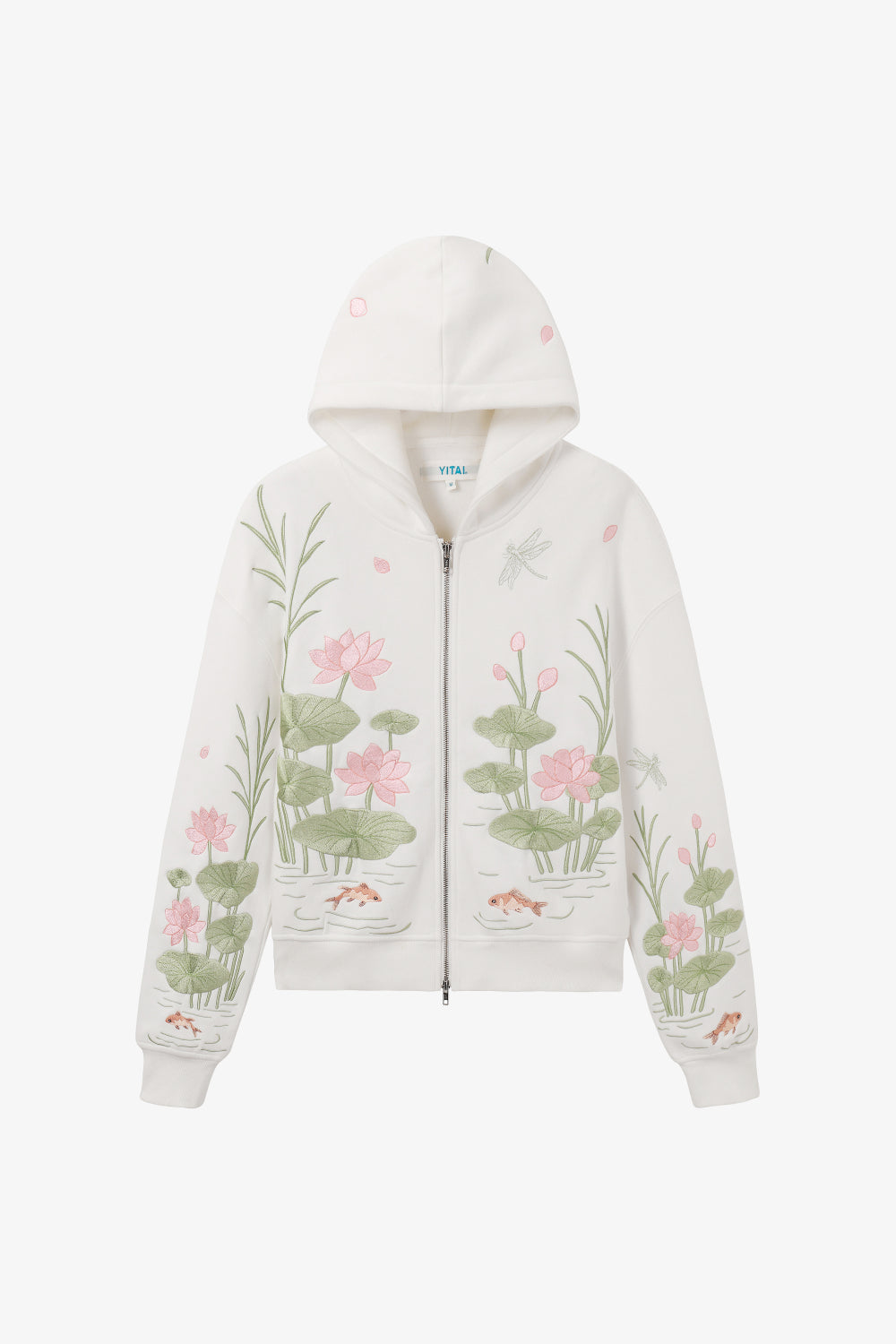 Lotus Garden Embroidery Hoodie