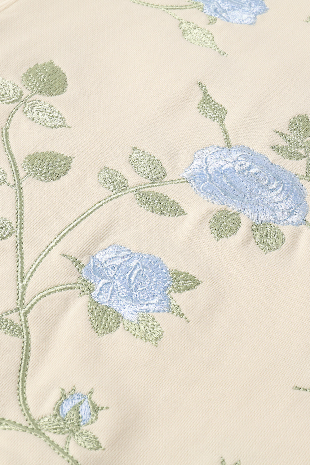 Blue Rose Vine Crewneck