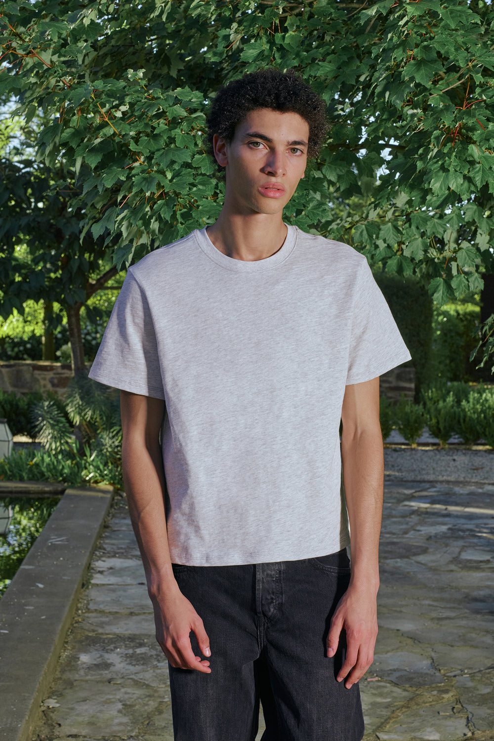 Wabi Cotton Slub Tee - Heather Grey