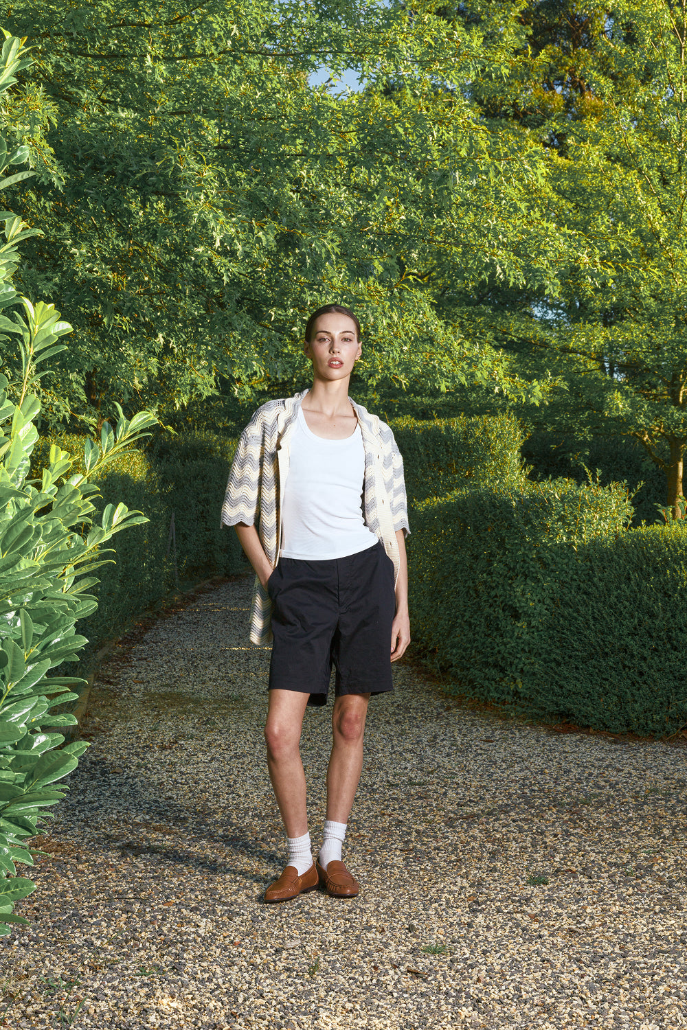 Grey shale stitch Button-Up