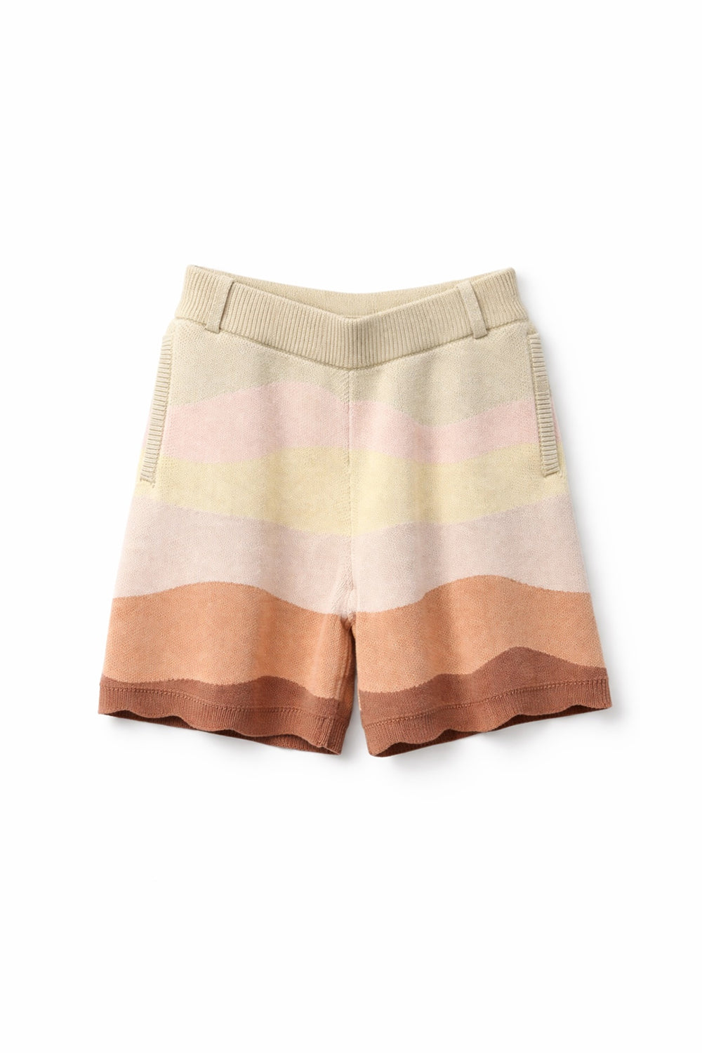 Beige Wave Shorts - Sample Sale Piece
