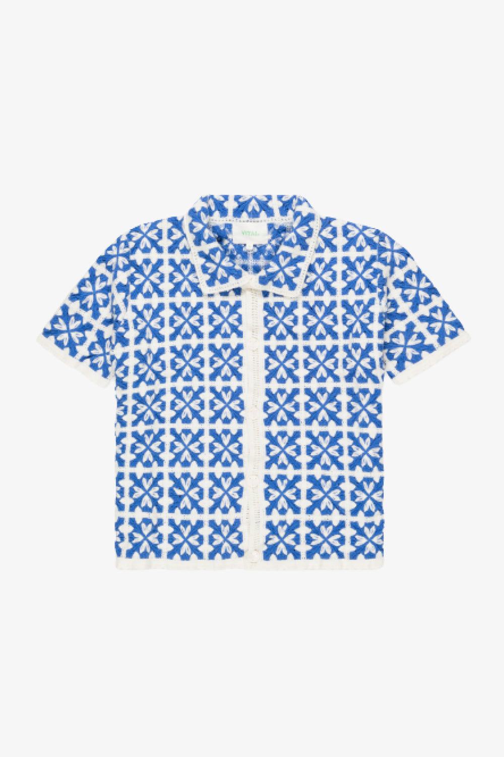Azure Crochet Square Shirt