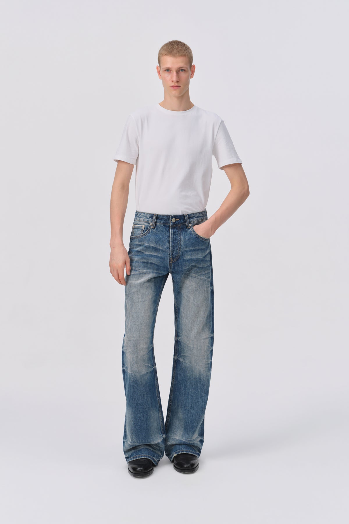 Vintage Wash Slub Selvedge Bootcut Denim
