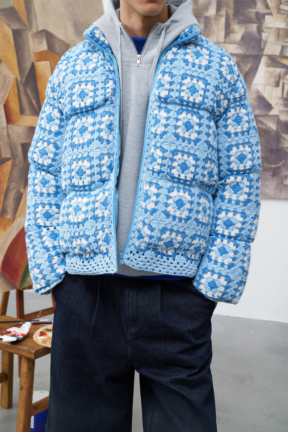 Crochet Square Puffer