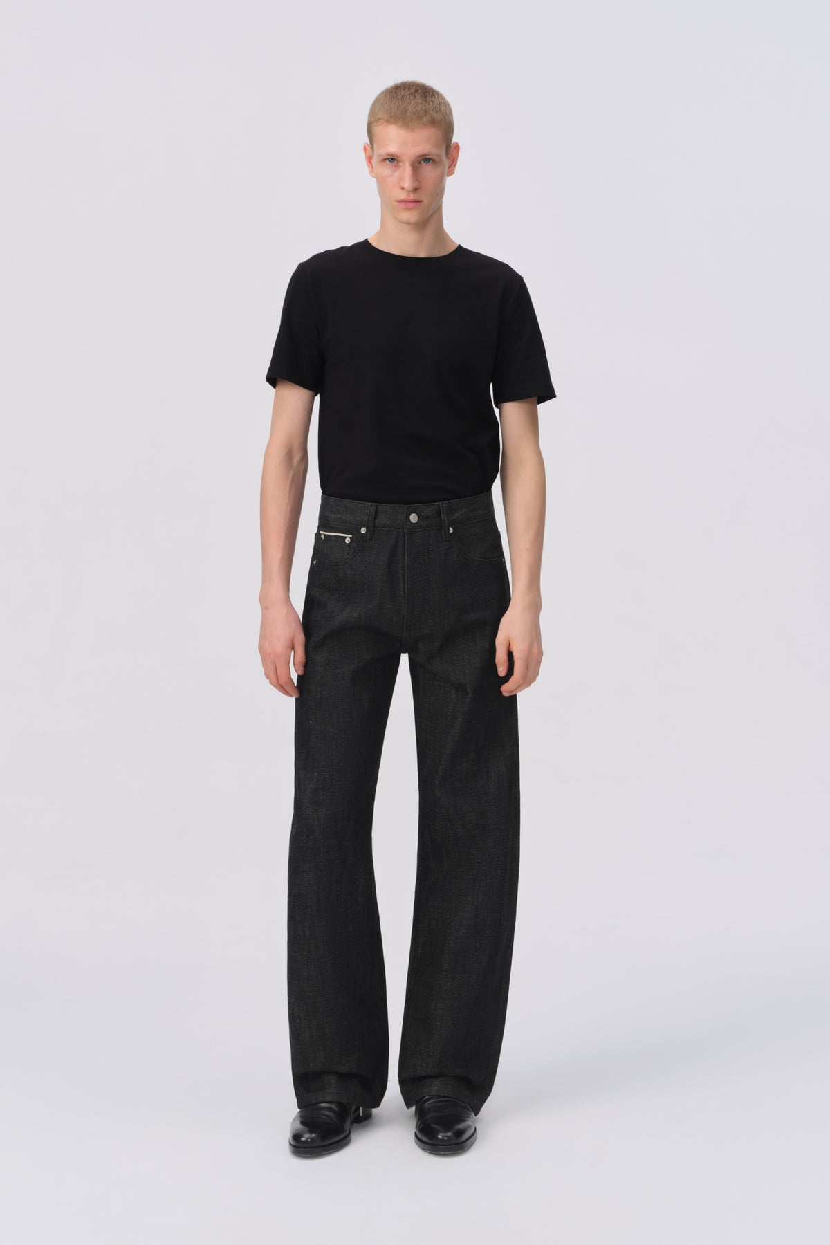 Black Slub Raw Selvedge Bootcut Denim