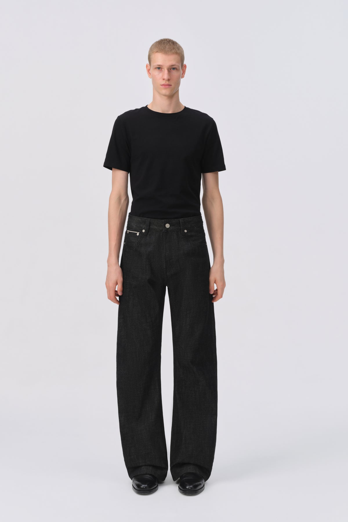 Black Slub Raw Selvedge Bootcut Denim